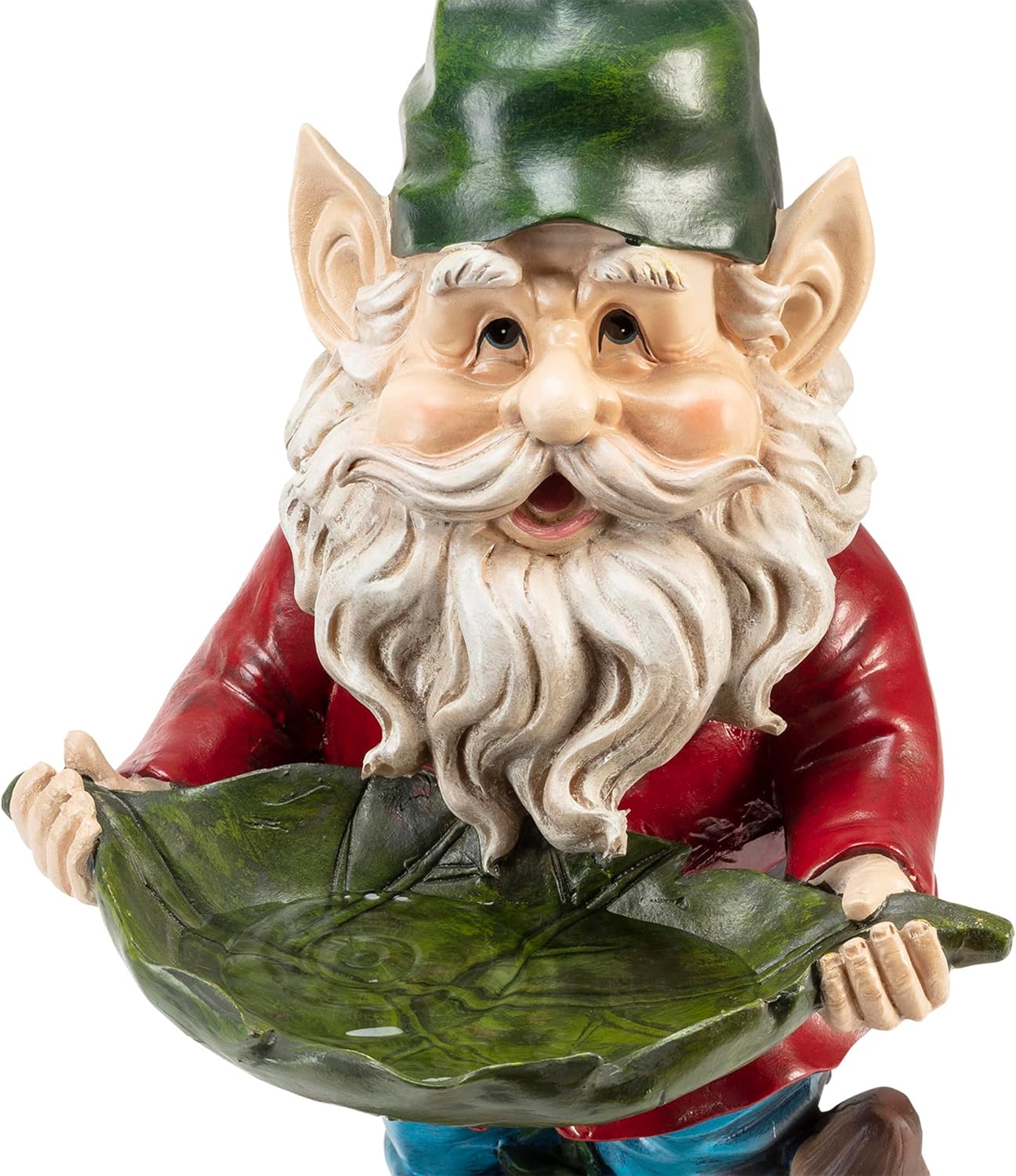 Alpine Corporation 16″ Tall Outdoor Garden Gnome and Bird Feeder Yard Statue Decoration