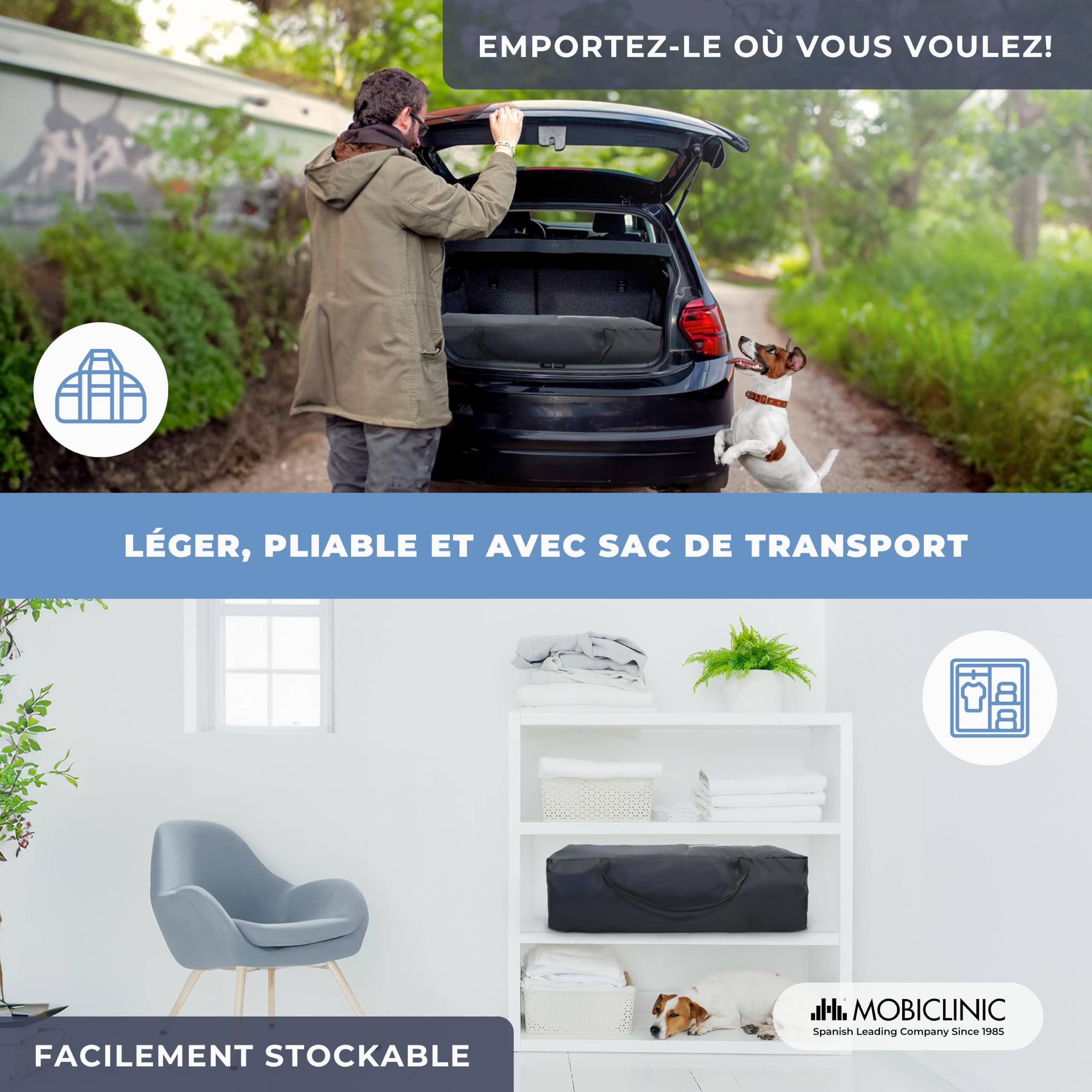 Mobiclinic®, 3 en 1 lit Parapluie bébé, De Voyage à 2 Niveaux, Table Lange, Parc Berceau, Entrée latérale, Sac Transport, Caelum, Roues avec Frein, Max.15 kg, Poche Rangement
