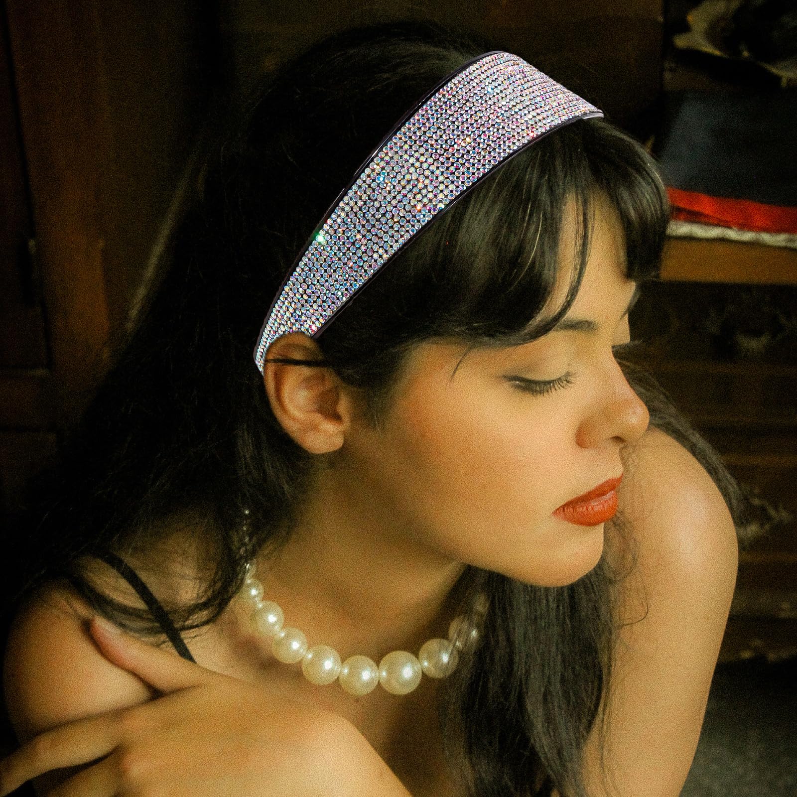 Crystal Shinning Head Band Rhinestone Crystal Oval Glass Headband: Special Event Hair  main image 2