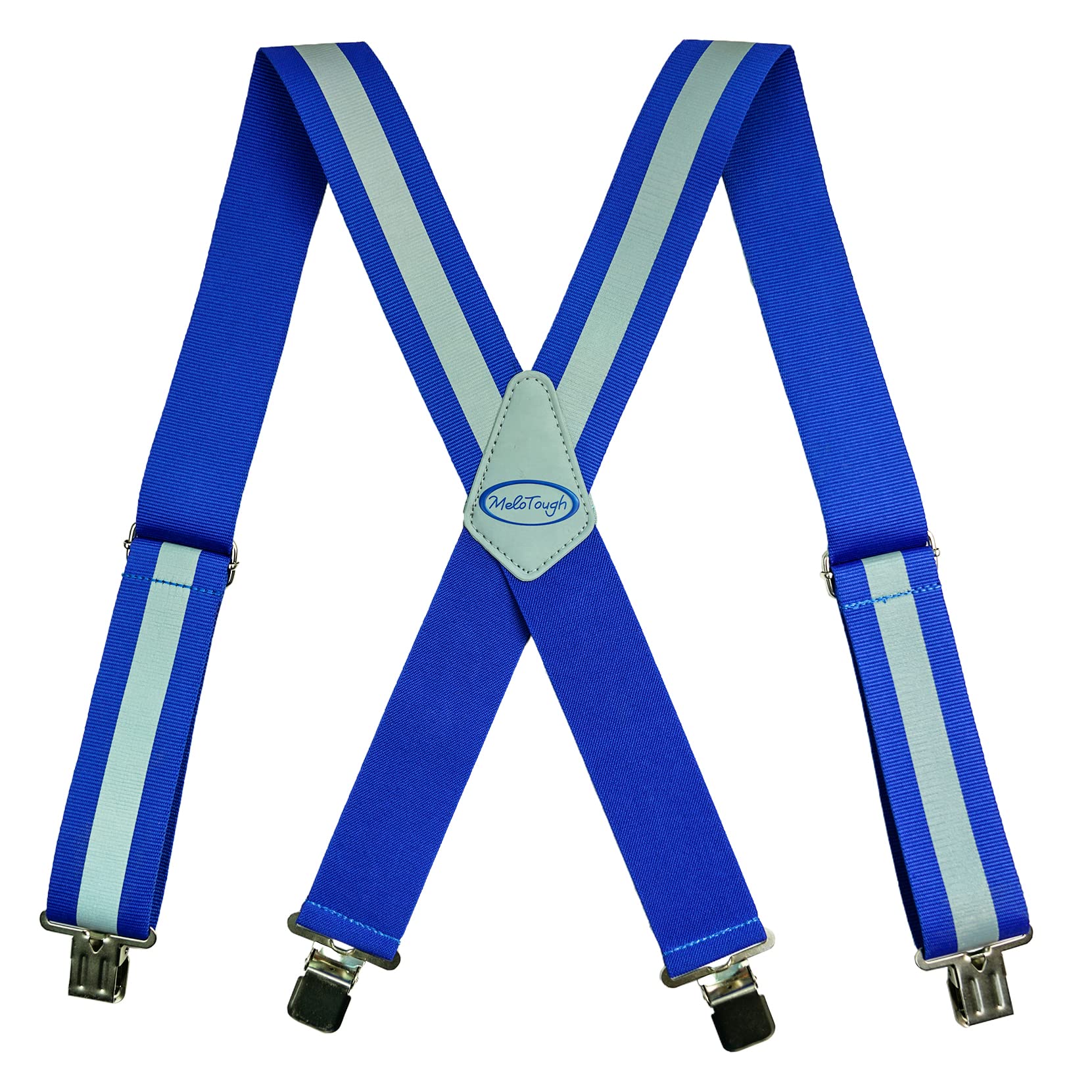 MELOTOUGH Men's Suspender 2" Wide Partial Elastic Strap for Jeans Pants