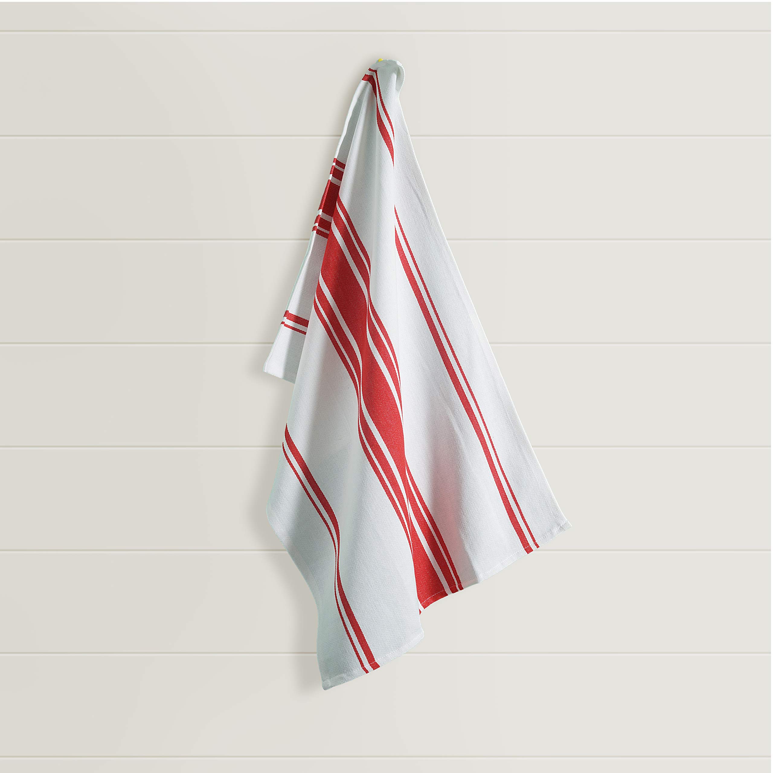 Set di asciugamani da cucina natalizi, confezione da 6 (50 x 76 cm), extra large in cotone di alta qualità, per cucina, super a righe, altamente assorbenti, 100% cotone, con passante per