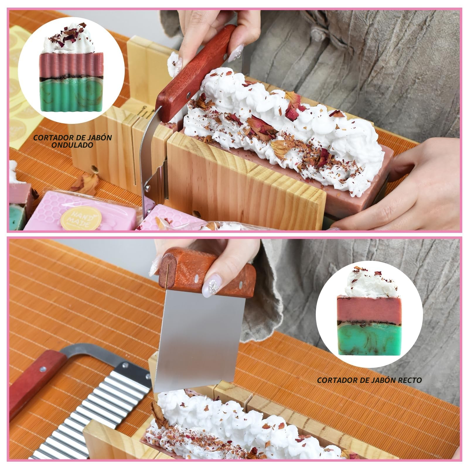 Artcome Kit completo de fabricación de jabón, suministros completos para hacer jabón con molde de silicona de 42 onzas, herramientas de corte de madera, moldes de panal, tazas medidoras y más para