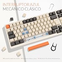 Rii RK909 Mechanikus Gamer Billentyűzet 96% Kék Kapcsolók LED Háttérvilágítás 5
