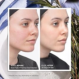 KORRES Greek Yoghurt Foaming Cream Cleanser, Hydrating, Deep Cleansing Skin Care, Makeup Remover, Face Wash for Women, Cream to Foam Facial Cleanser for Dry, Oily, Sensitive, Any Skin Type, 2.5 fl oz