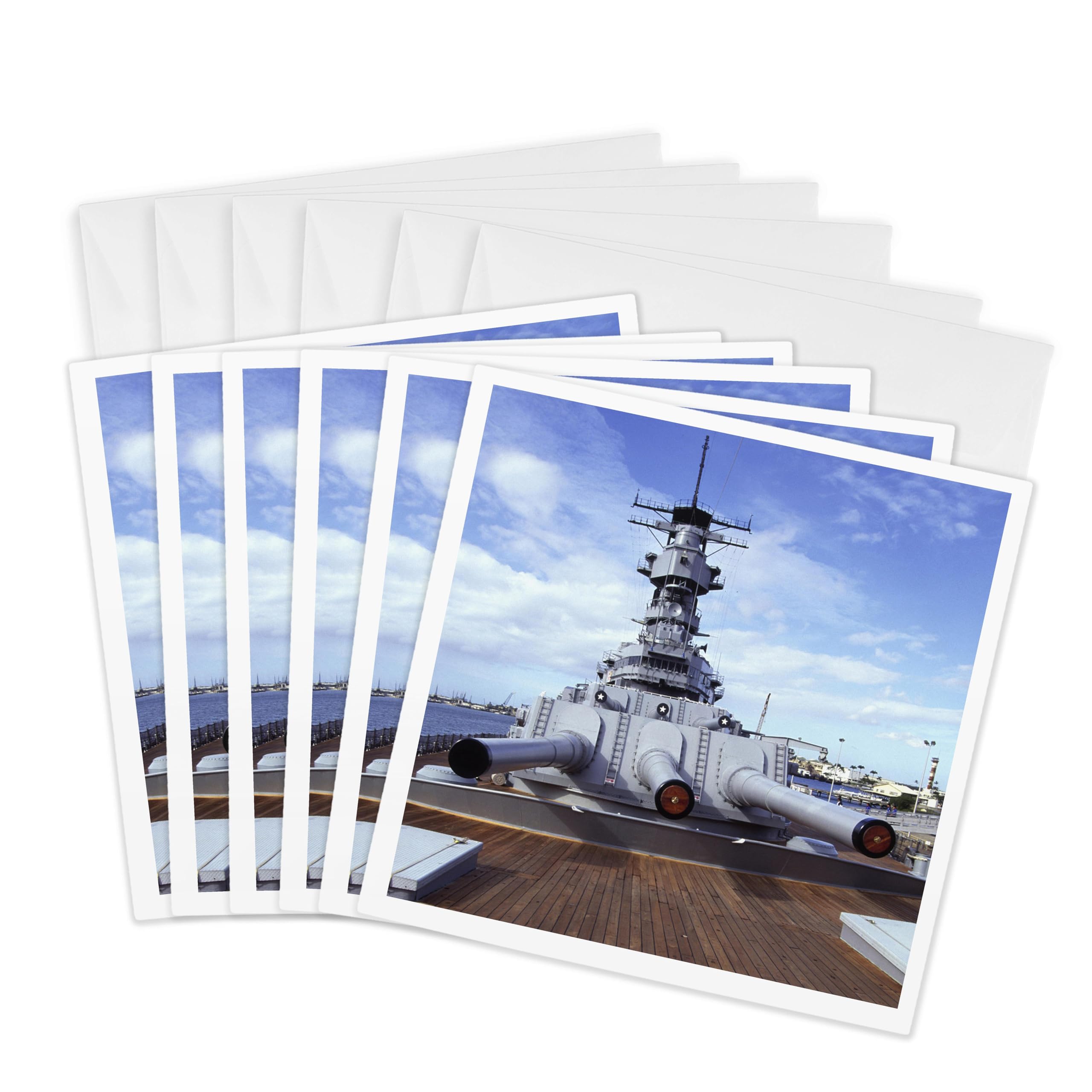 3dRose gc_89718_1 6 x 6-Inch "WWII USS Missouri, Pearl Harbor, Oahu, Hawaii - Us12 Dpb1434 - Douglas Peebles" Greeting Card (Pack of 6)