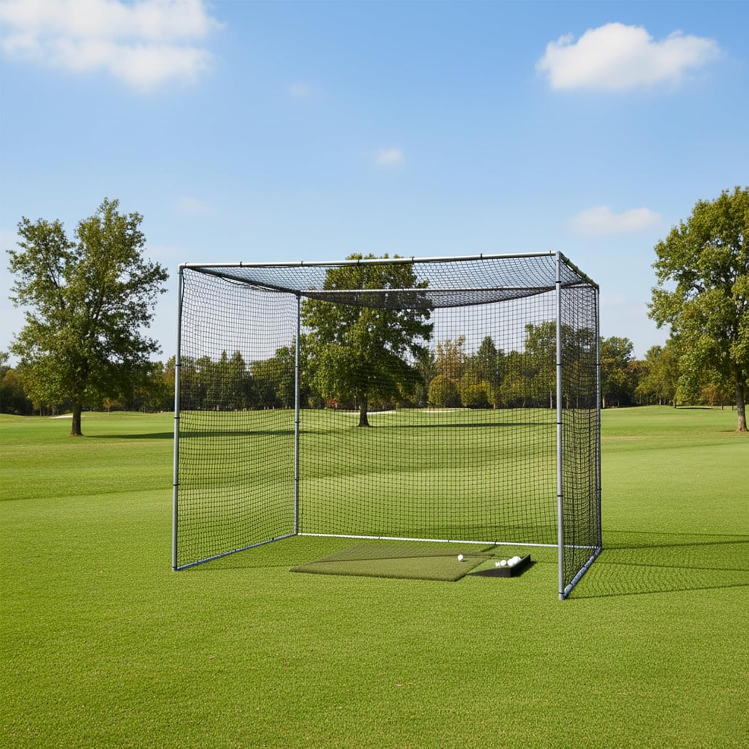 Golf Cage Frame Corner Kit for Batting, Square Flat Top Canopy Fitting Kit with 1" ID, suitable for 3/4 EMT pipe Galvanized Steel Connectors, shed frame kit DIY Project Silver