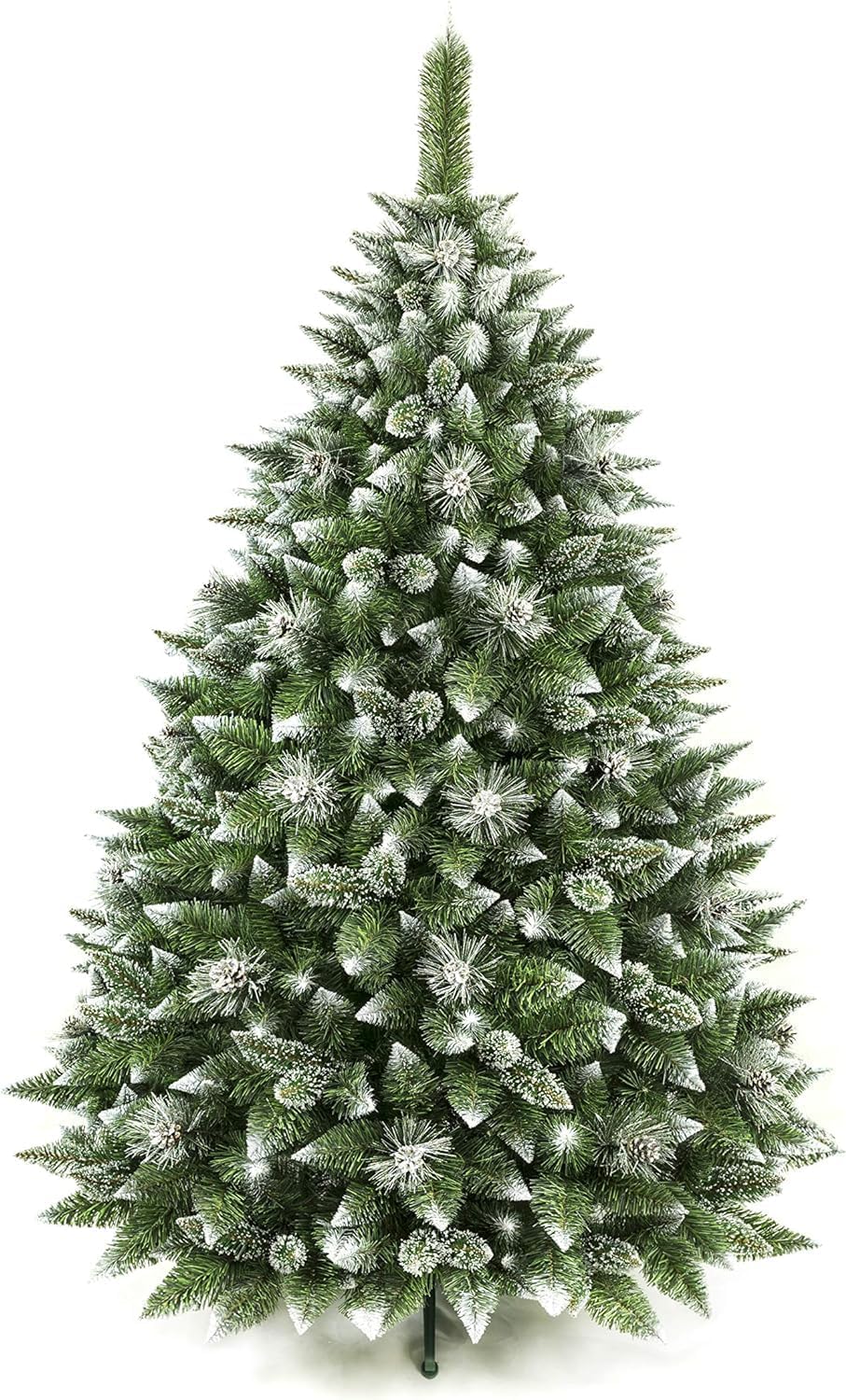 Sapin Artificiel De Noël Avec Neige - Hauteur 280 Cm, Diamètre 170 Cm - 1232 Pointes, 19 Couronnes - En PVC, Base En Plastique - 8