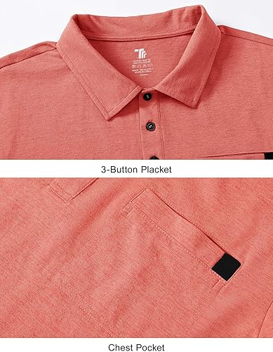 Miniatura 5 de Rdruko Camisas de golf de secado rápido para hombre, camisas polo de manga corta con cuello de bolsillo, camiseta casual de negocios