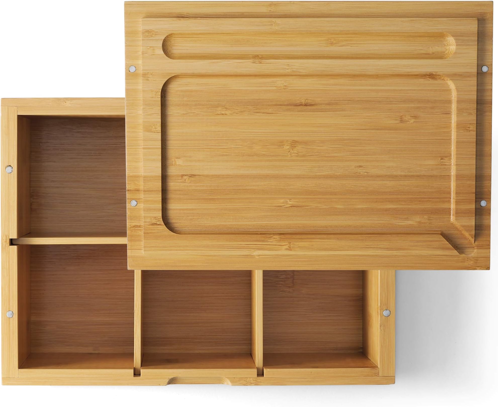 Stash Box Large with Rolling Tray - 11” x 8” x 4” Keepsage Storage Box - Handmade Decorative Stash Box with Magnetic - Premium Dovetail Design Discrete Wood Boxes