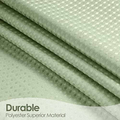 Vista 78 de MitoVilla Cortina de ducha extra larga de 72 x 84 pulgadas, cortina de ducha de tela gofre verde salvia de 84 pulgadas, cortinas de ducha de granja