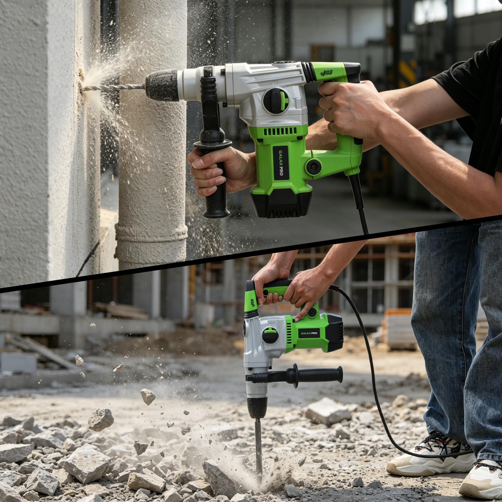 GALAX PRO 1500W Bohrhammer SDS-Plus 4-in-1 0-4000 U/min mit Koffer