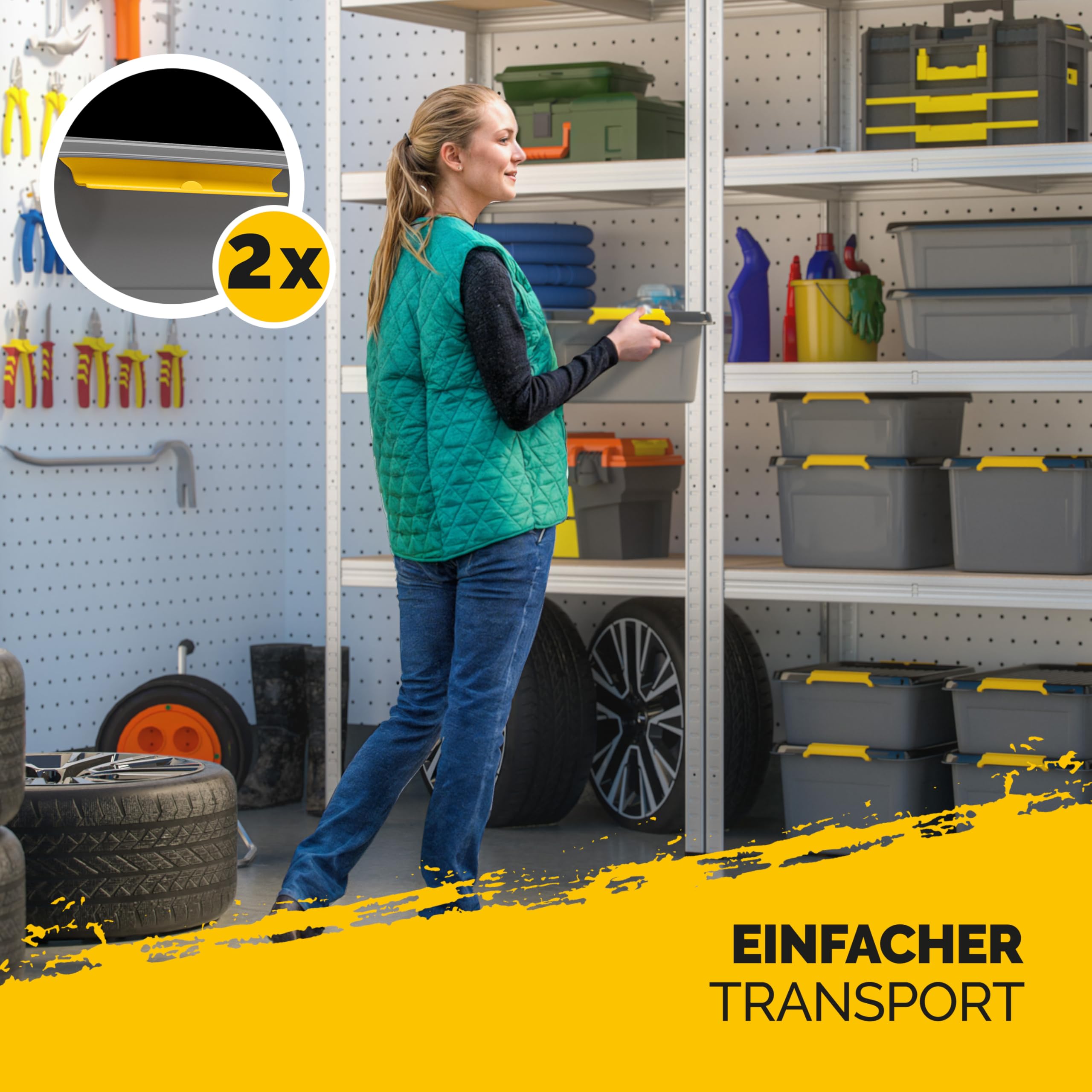 Monzana® 6x Aufbewahrungsbox 40L mit Deckel 40kg belastbar Kunststoff BPA frei Klickverschluss stabil flexibel stapelbar blickdicht Keller Garage Box