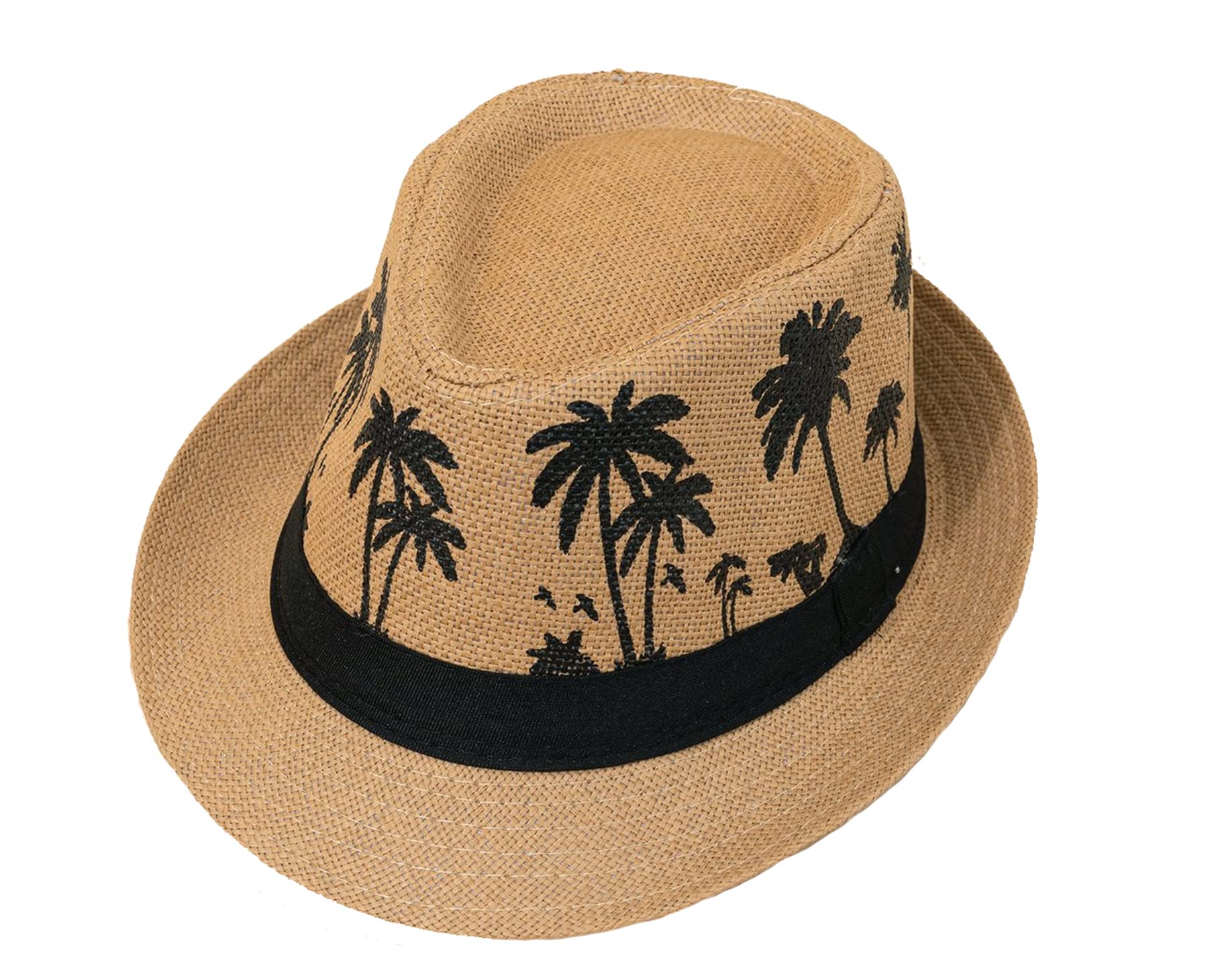 HilyBony Sombrero clásico de Jazz-Fedora-Hat Manhattan, paja para el sol, sombrero de ala corta, sombreros vintage Panamá