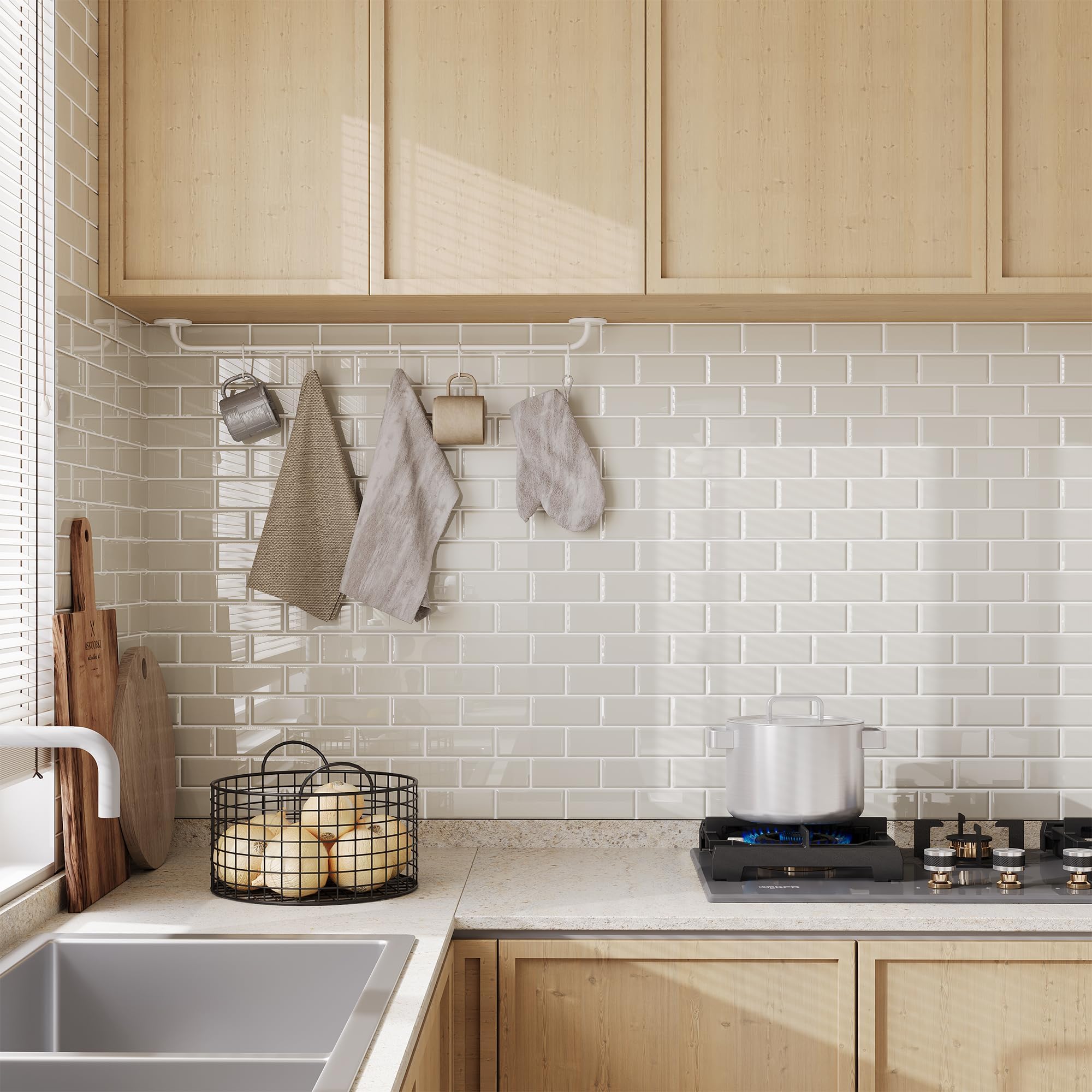 Bois Mosaïque Carrelage Bredon 3D Brun Rectangle
