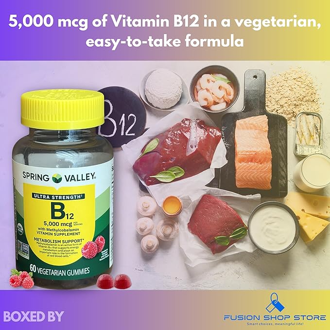 B12 5000 mcg Gominolas Vitamina B12 Metilcobalamina 60 unidades miniatura 2