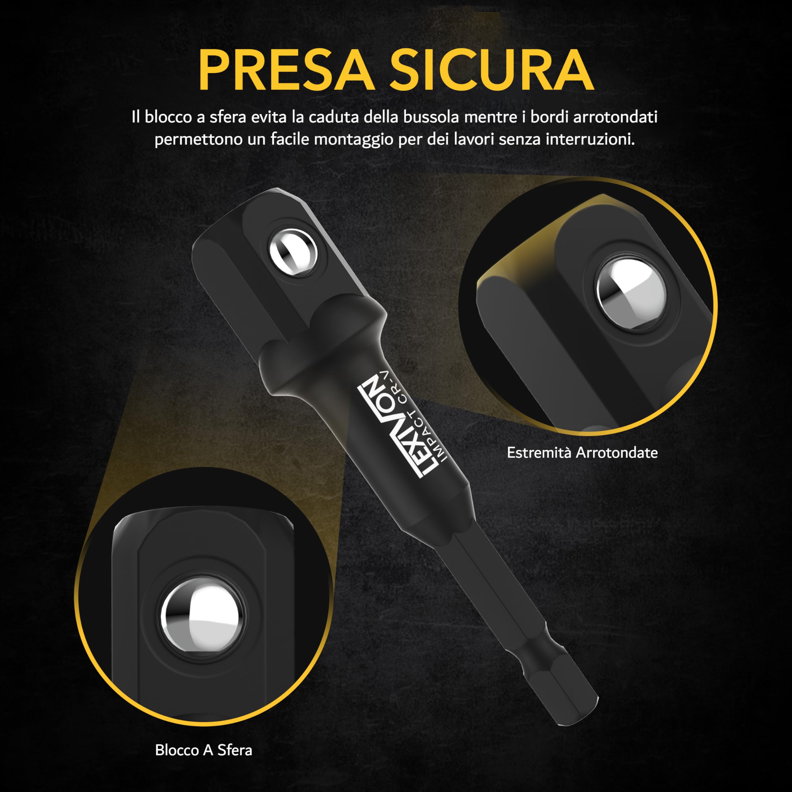 Set 3 Adattatori Per Avvitatore A Impatto - Da 1/4 - Foto 3