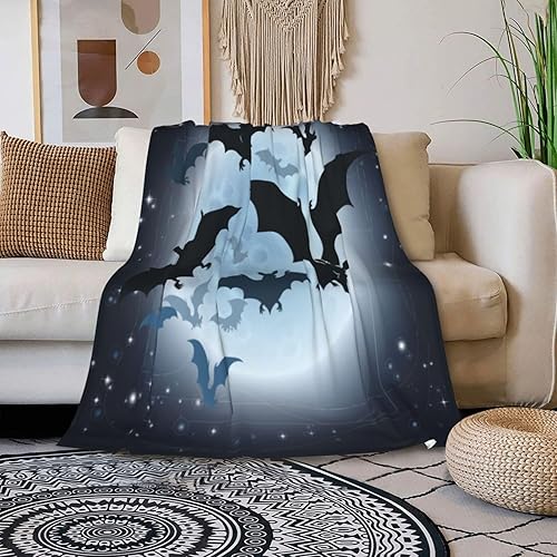 Miniatura 3 de Mantas de murciélago para niños, adolescentes, mujeres y hombres, manta espeluznante para niños, niñas y niños pequeños, manta de otoño para sofá,