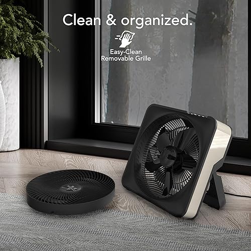 Miniatura 5 de Vornado Ventilador de caja de alta velocidad modelo 80X con soporte de patada, pantalla digital, rejilla extraíble, control de velocidad variable,