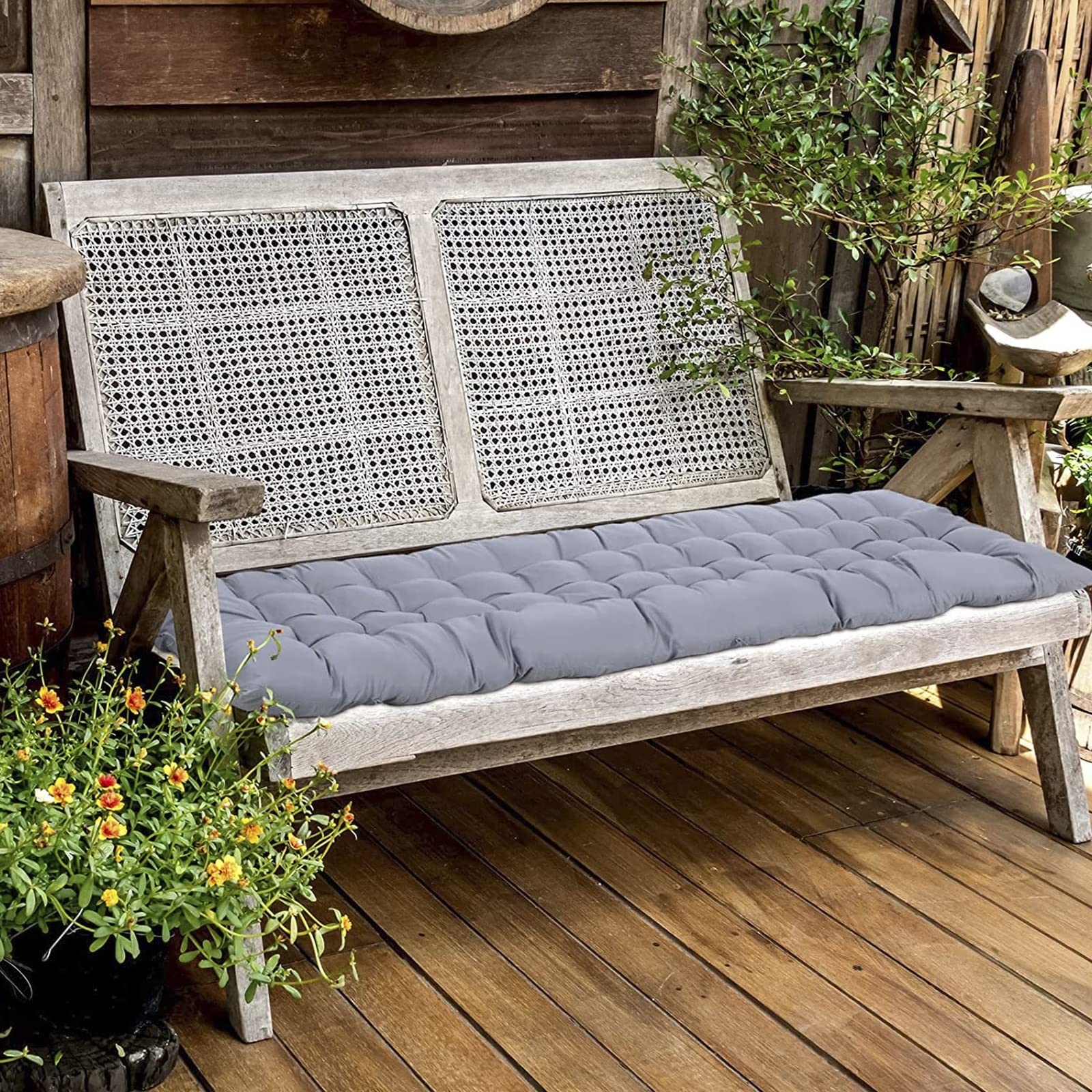 Cuscino Imbottito per Sdraio con Cinghie da Esterno Interno Lavabile Comodo per Sedie Reclinabili 170x48x8cm - Schienale Alto Cuscino Imbottito Cuscini per Sdraio da Giardino,Navy Blue