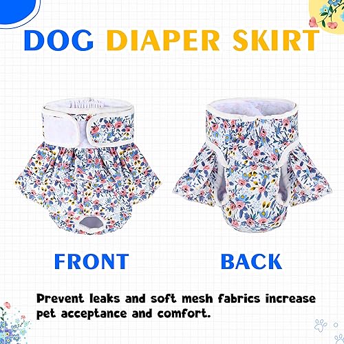 Miniatura 3 de 2 pañales para perras, lavables, reutilizables, ajustables, para perritos, en celo, período, incontinencia con arnés para mascotas pequeñas, S
