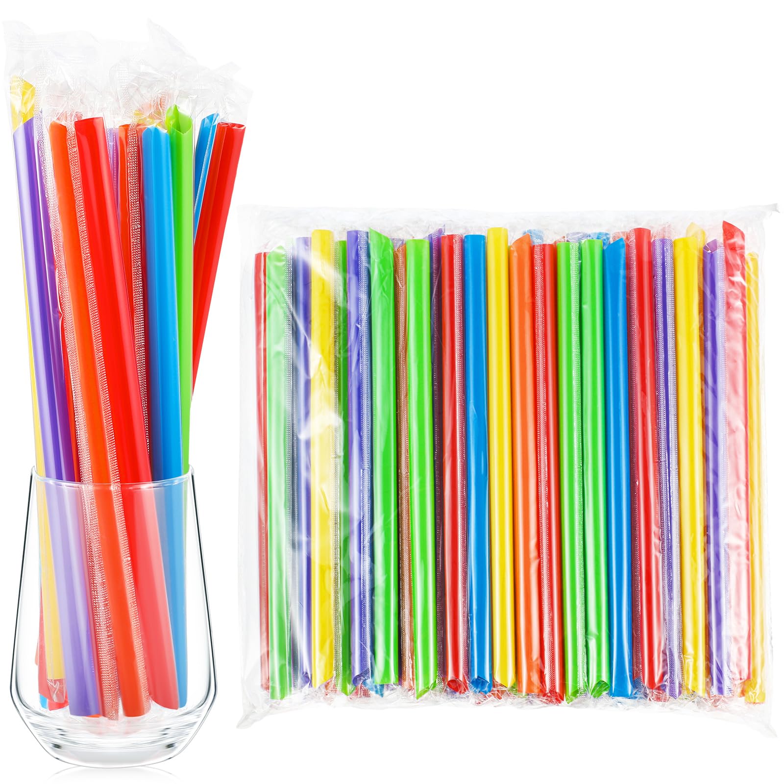 Tessco for You 100 Pcs 9.84 Inch Boba Straws 10mm Wide Vintage Color