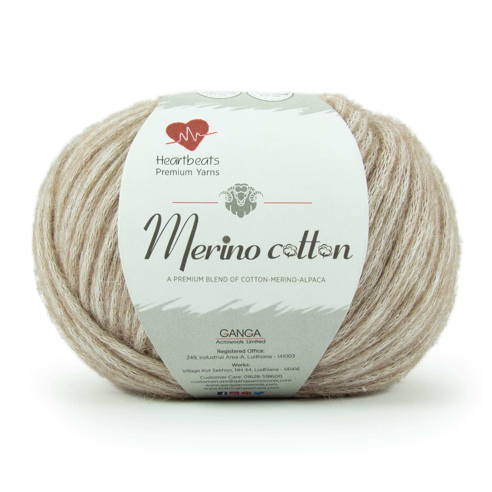 Merino Cotton Yarn - 2 Balls (50gm) -4 Merino Cotton Yarn - 2 Balls (50gm) -4