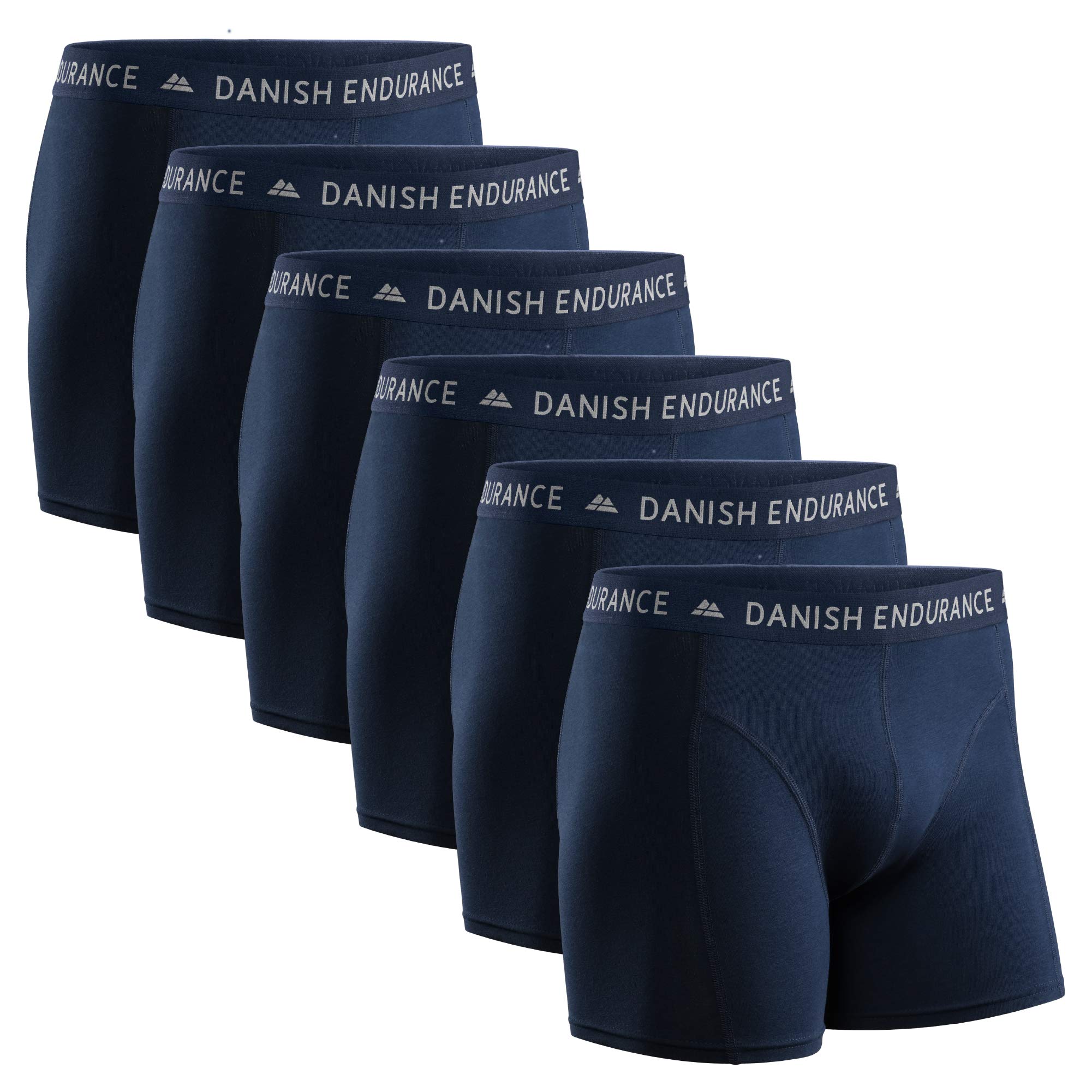 DANISH ENDURANCEPack of 6 Men's Boxer Shorts, Soft Cotton, Underpants Men with Stretch, Comfortable & Without Sheet, with Fly or Without