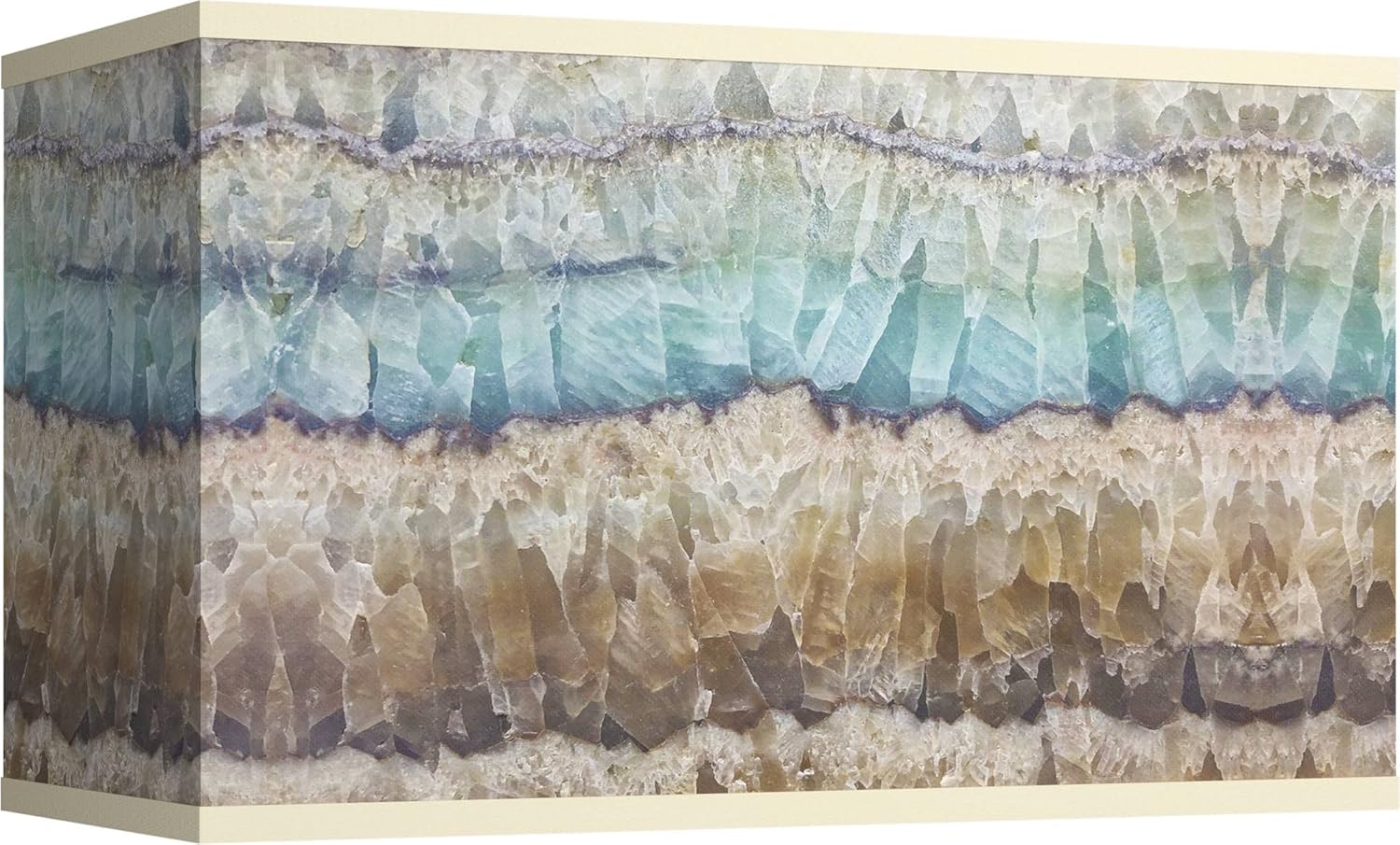 17" Top x 8" Depth x 10" High Hand Crafted Print Lamp Shade (Pre-Assembled) Replacement Large Blue Brown Rectangle Coastal Modern Marble Jewel Spider Harp Finial - Giclee Glow