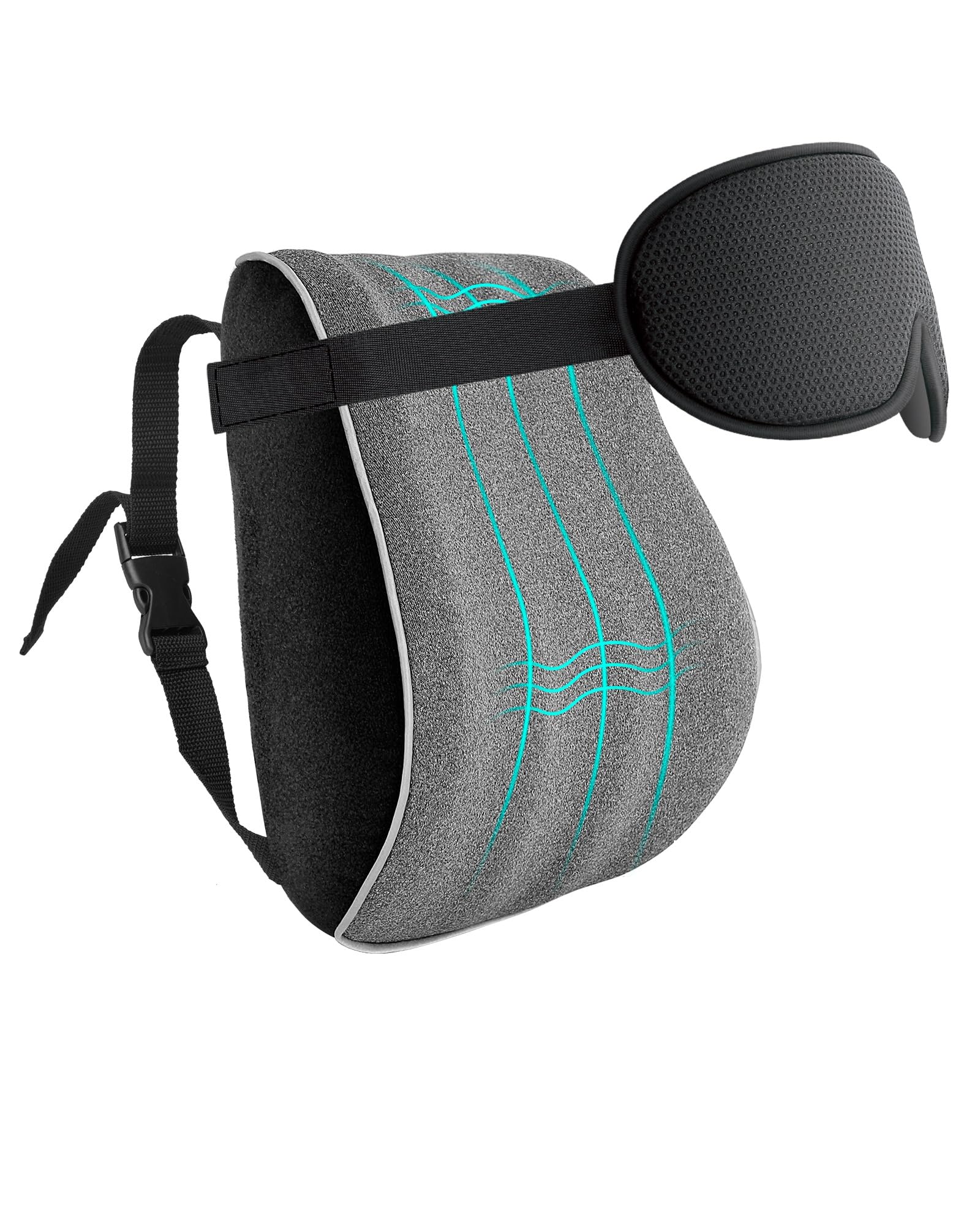 Memory Foam Travel Neck Pillow with 3D Eye Mask,Neck Pillow Airplane for Sleeping