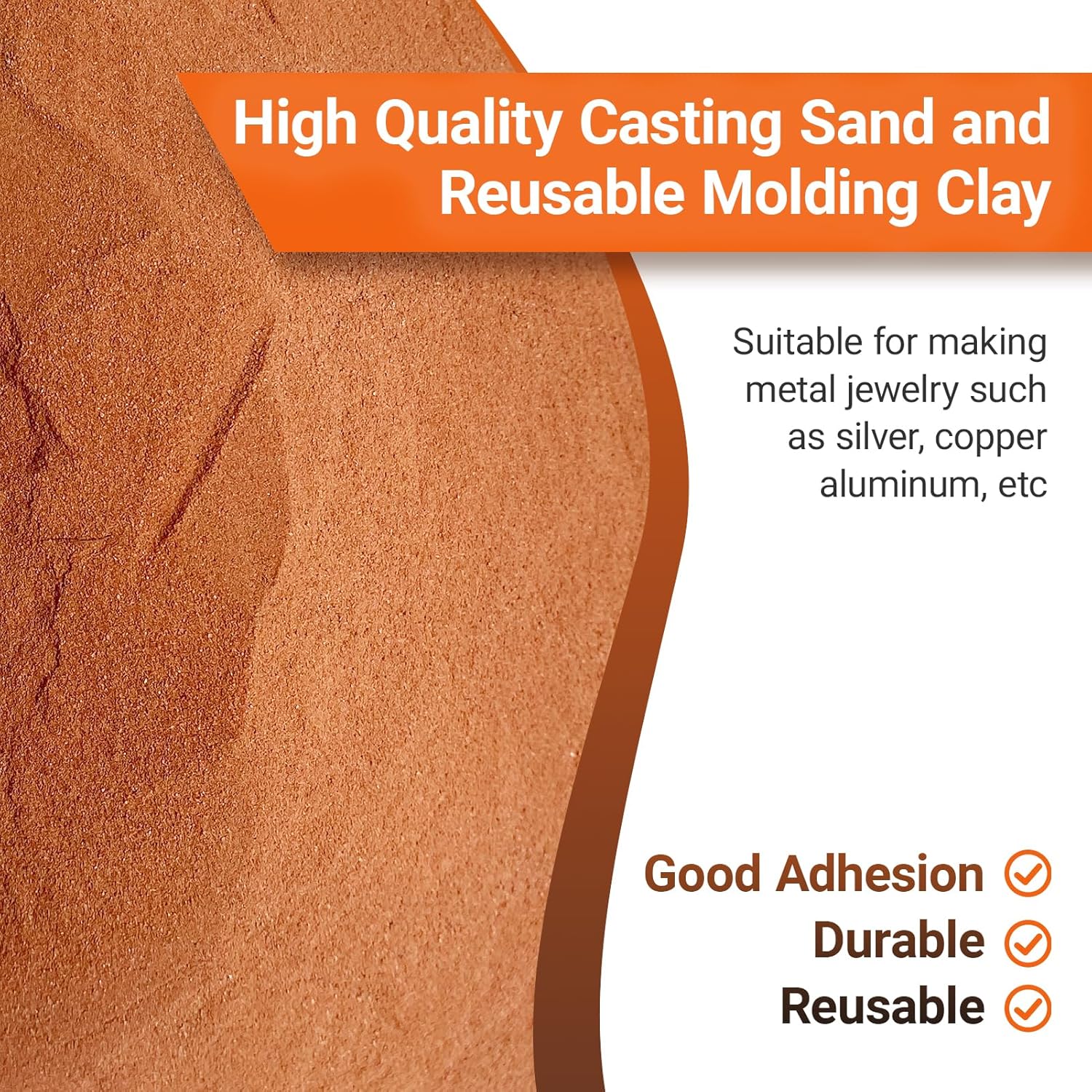 5.5 LB 400 Mesh Fine Casting Sand + 0.22 LB Viscosity-Enhancing Soil + 0.22 LB Release Sand | Molding Clay for Metal Jewelry Crafting | Metal Casting Kit for Detailed Replicas (Red, Medium 5.5LB)