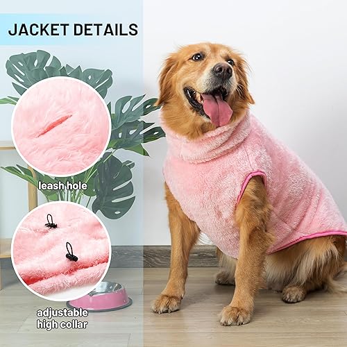 Miniatura 4 de Chaqueta para perro para clima frío, paquete de 2 unidades, abrigo de cuello alto cálido de invierno para perros grandes, medianos y pequeños,