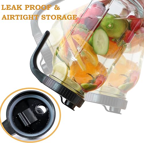 Miniatura 4 de Jarra con tapa de boquilla y asa, jarra de vidrio de 32 onzas con tapa abatible, tarro de 1 cuarto de galón para té helado al sol, café frío,