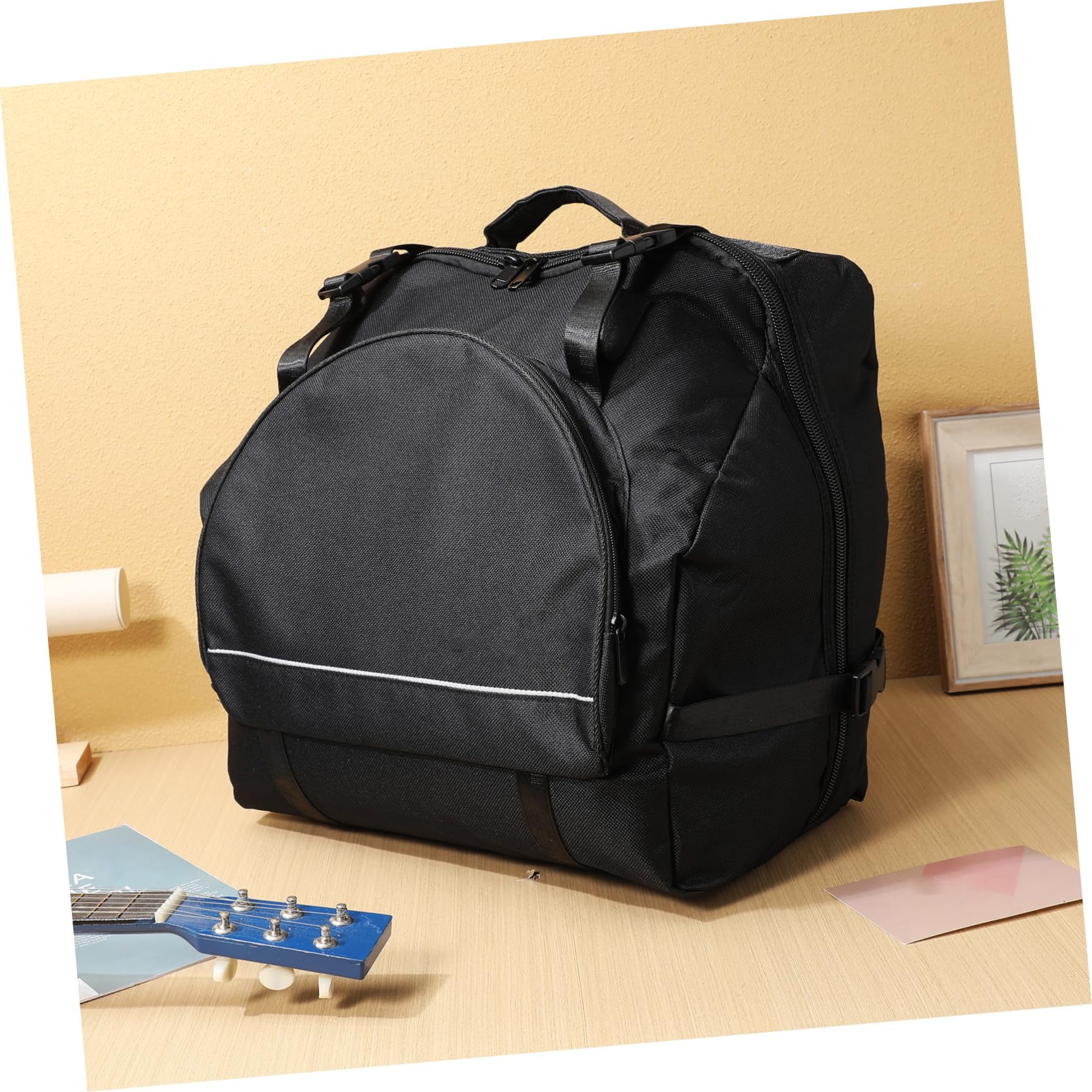 Vaguelly Akkordeontasche für 48/60/72 Bass Akkordeon Gepolsterte Akkordeon Koffer Gigbag Rucksack mit Schultergurte, Zubehör Tasche, Erwachsene Instrument Tragetasche, schwarz