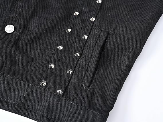 Men's Punk Denim Vest Sleeveless Jean Jackets With Rivets