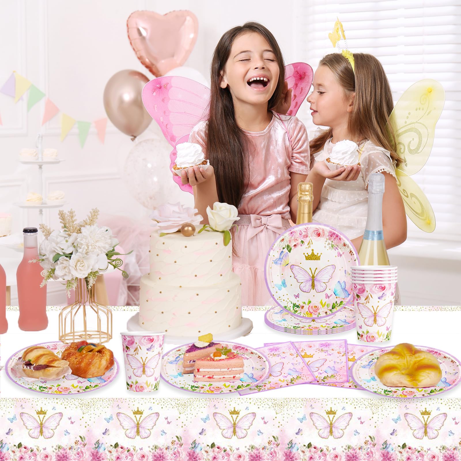 Set Stoviglie Festa Farfalla - Piatti, Bicchieri E Tovaglia Per Compleanni A Tema - Foto 13