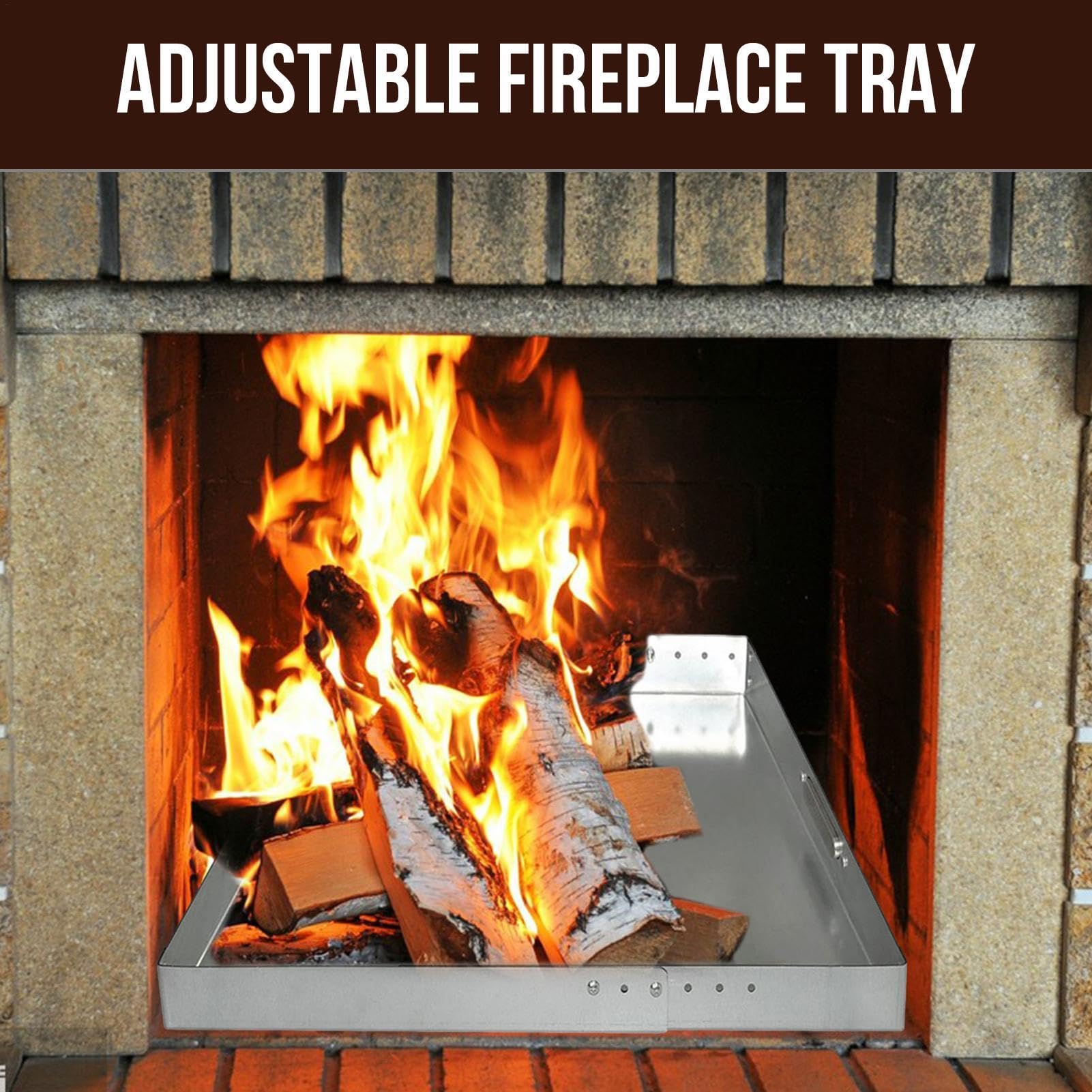 Bandeja de chimenea, bandeja de cenizas de chimenea - Soporte de emprendería de acero con paquete de asquerosos con paquete de tornillo | Accesorios para el lugar para el hogar del hogar resistente al