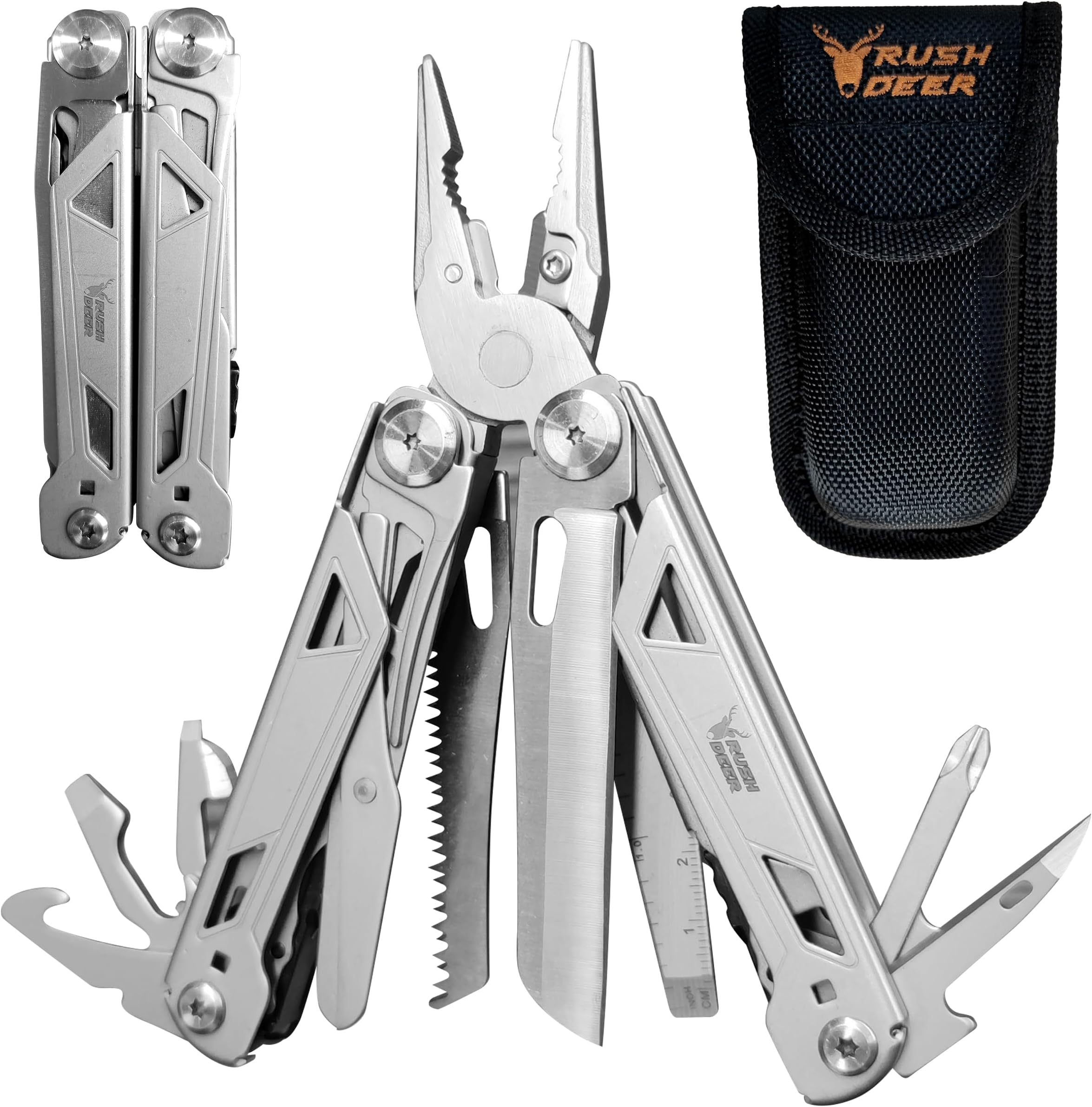 RUSH DEER Multi-Tool 14-in-1 Essential Survival Tools and Multitools Plier- Versatile Camping Tool Kit-Perfect Gift for Men-ultimate versatile toolkit For DIY, Outdoor