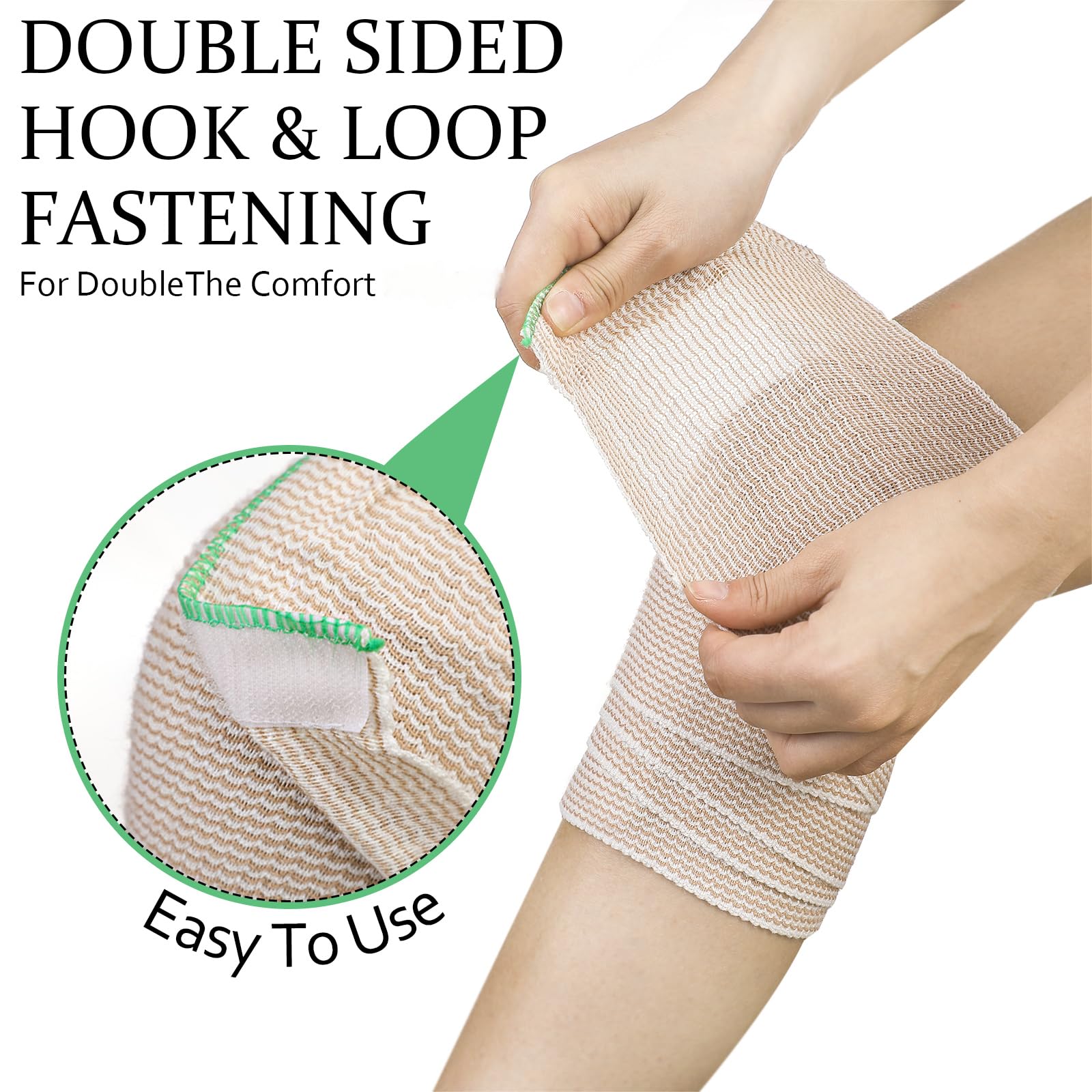 Minatee 6 Pack Elastic Bandage Wrap 6 Inch Wide Compression Elastic Bandage Wrap with Hook and Loop Fasteners at Both Ends Support and First Aid for Sports Sprained Medical and Injury Recovery — Amazon image 4
