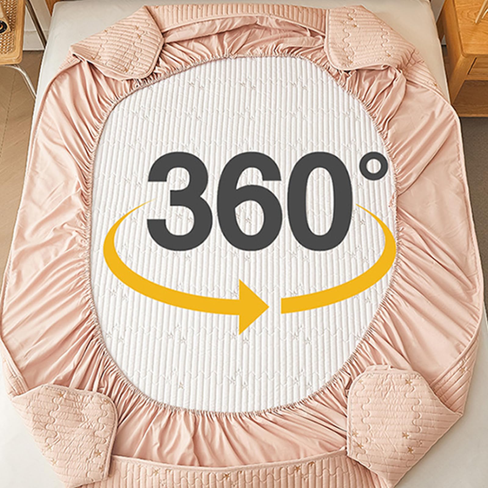 Sábana bajera impermeable de 180 x 200 + 30 cm, protector de colchón doble superabsorbente y transpirable