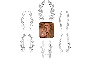 6Pairs Ear Crawlers Earrings for Women, Delicate Arrow Climber Hoop Earrings Jacket...