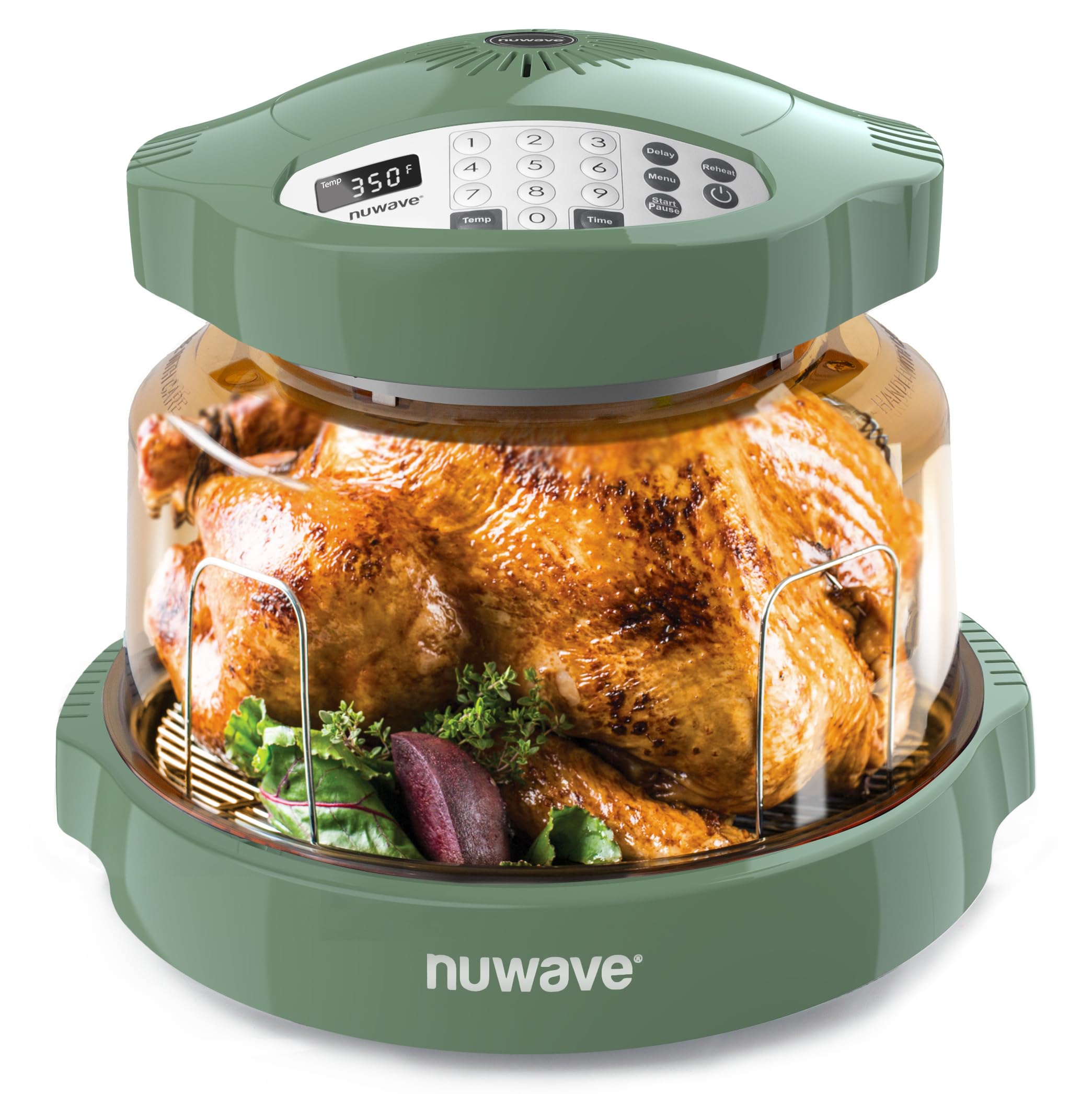 NuwavePro Plus 2 Infra-Red Oven, New & Improved, Cook Fresh or Frozen, No Defrosting or Preheating, Cook Healthy, 360 Surround Cooking, Adjustable Temps, 100 Presets & 50 Memory, Durable Power Dome