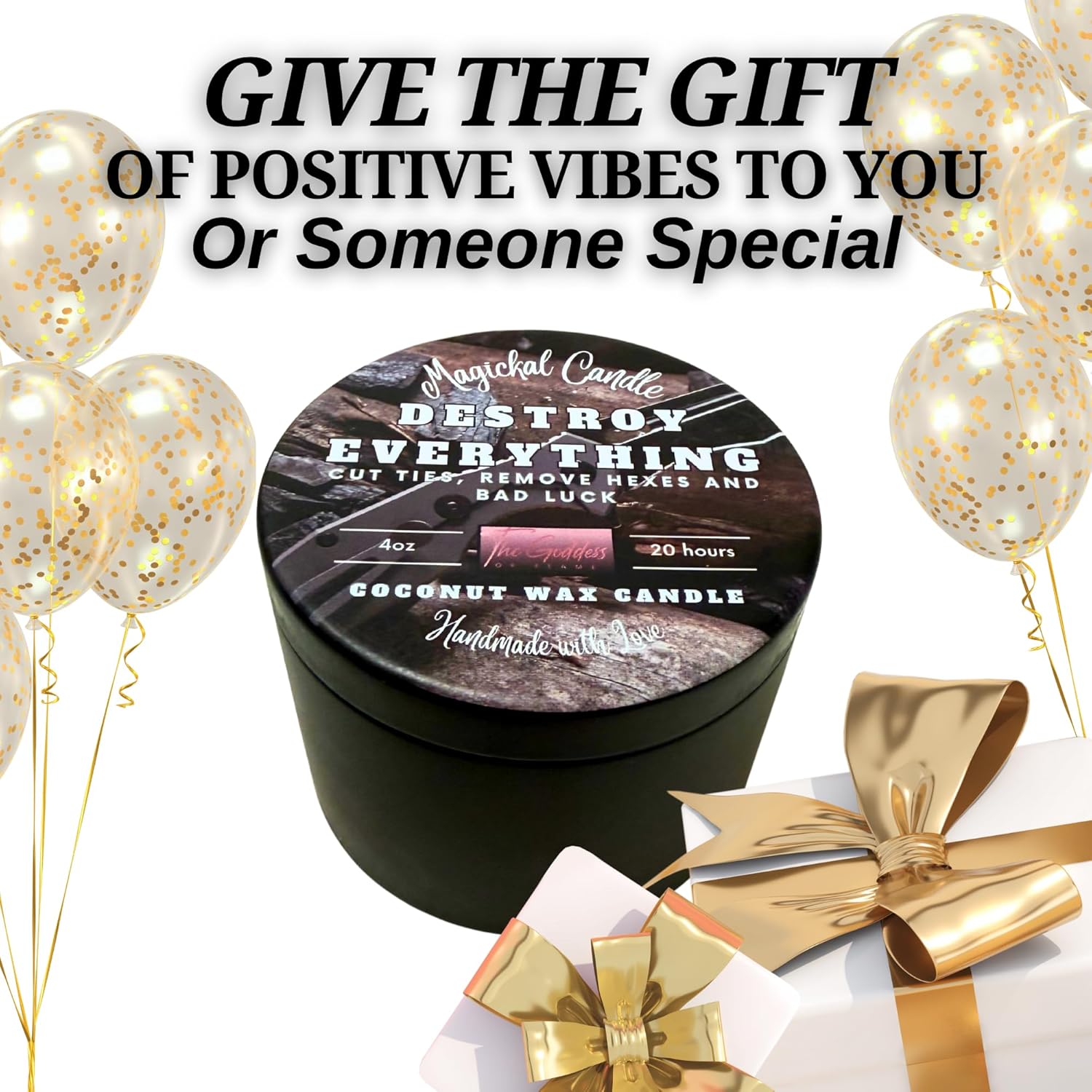 Destroy Everything Spiritual Candle to Cut Ties, Remove hexes and Bad Luck | Energy Cleansing | Soy Candles Non Toxic | Sage Candle | Cleanse Your Home & Calm and Relax (Small 4oz) - Image 4