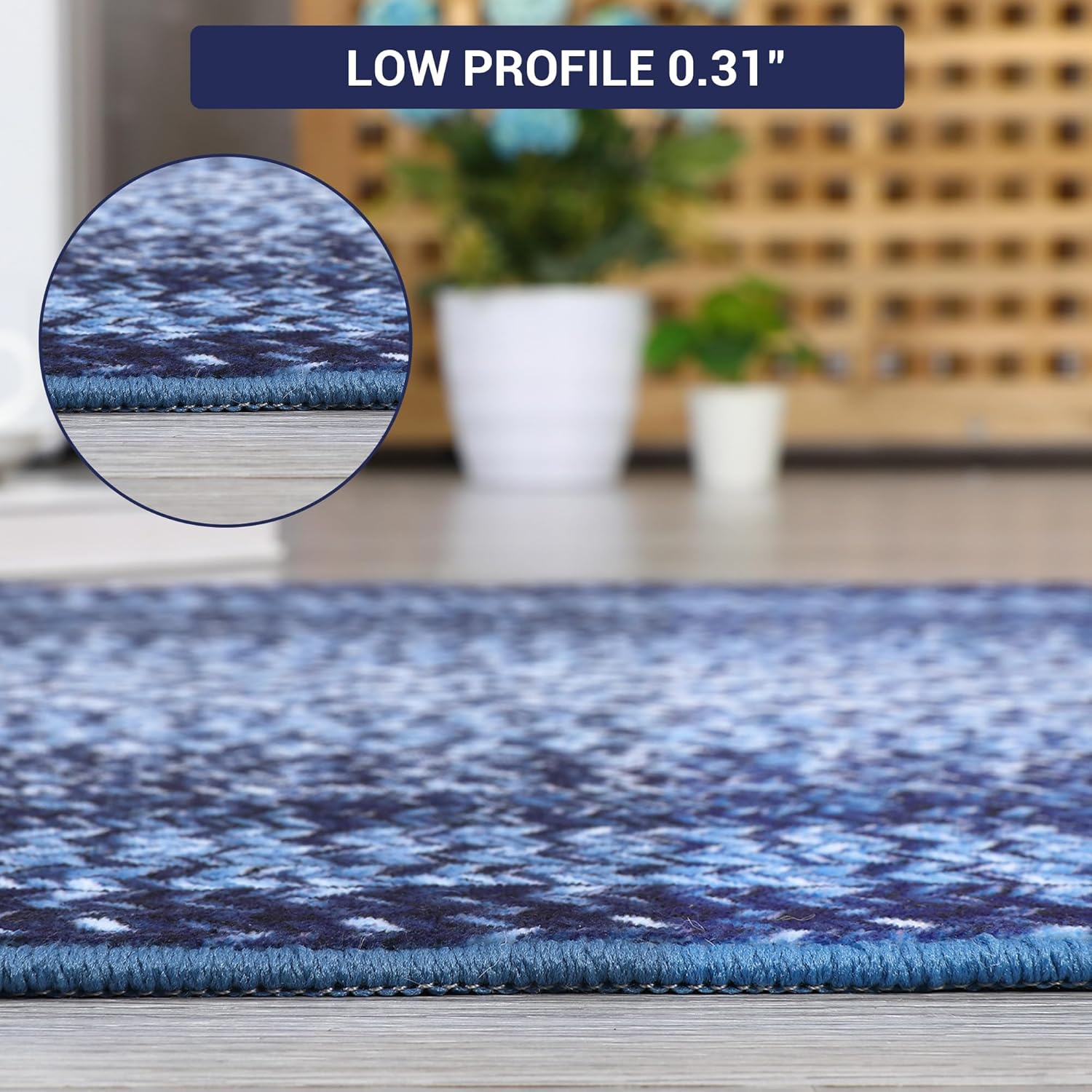 Garvee Kitchen Runner Rug 2x8 Runner Rug Non Slip Washable Runners for Hallways, Boho Vintage Rugs with Rubber Backing, Soft Low-Pile Indoor Carpet for Entryway, Laundry, Bedroom (Navy)