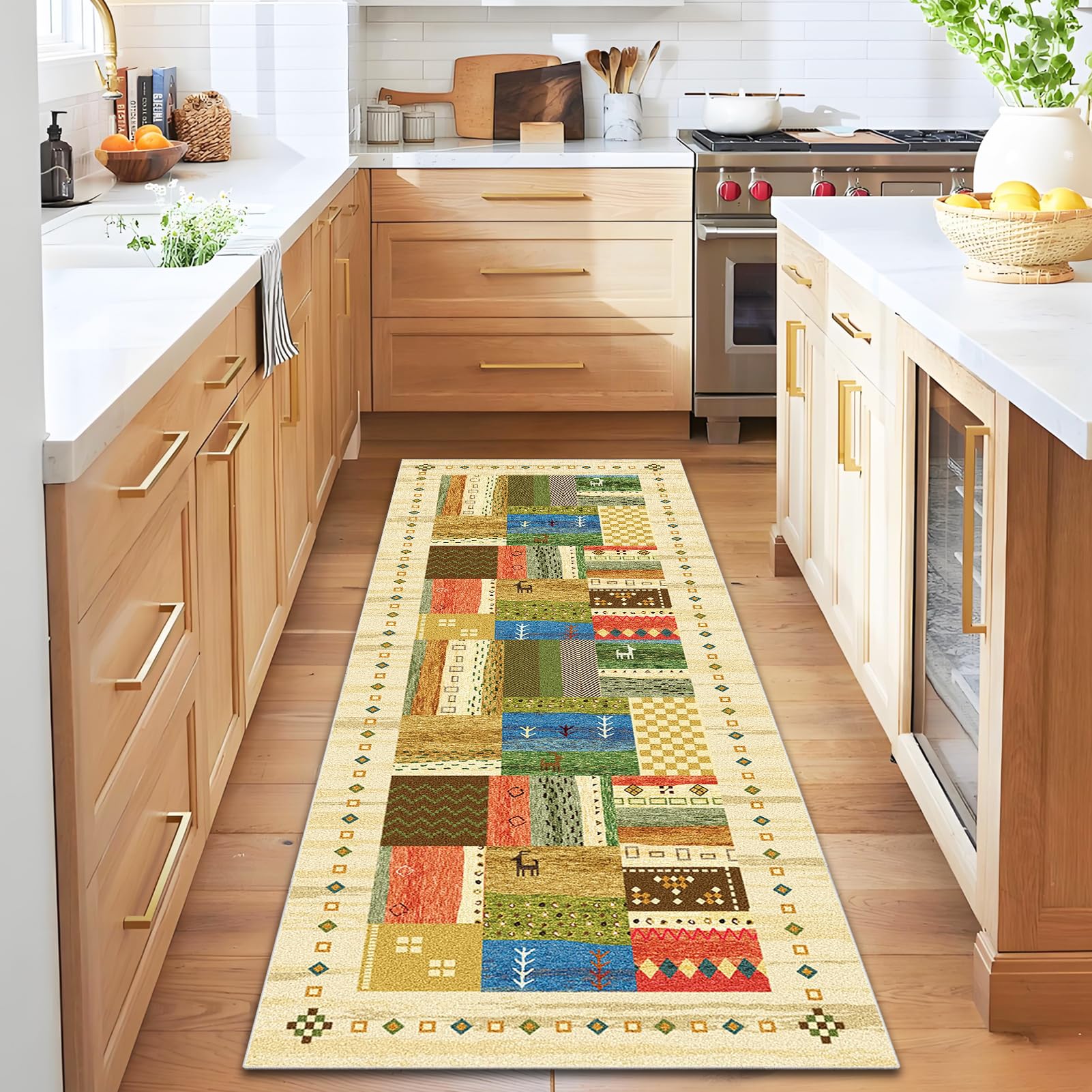 Qemgrste Carpet Runner Rugs for Hallway 80 x 180 cm, Non Slip Kitchen Runner Rug, Long Hallway Runners, Absorbent Floor Rugs Narrow Hall Runner Rug for Laundry Room Bedroom Entryway Washable Area Rug