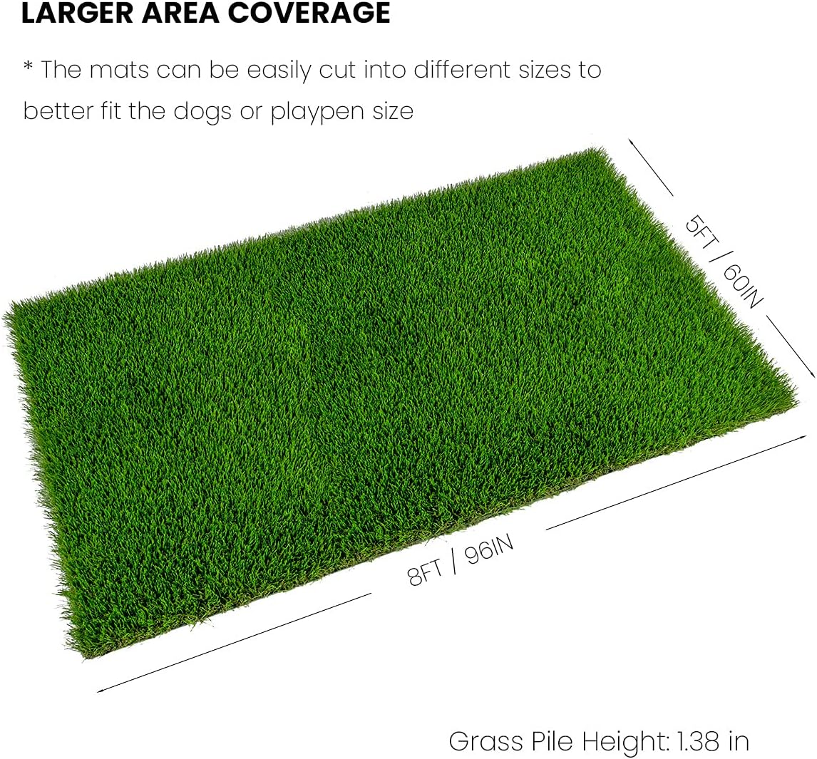 SUNTURF Artificial Grass for Dogs, Fake Grass Pee Pads for Puppy Potty Training, 5x8FT Extra Large Grass Mat, Dogs Housebreaking Supplies, Resuable Grass Pads for Pets Litter Use : Pet Supplies