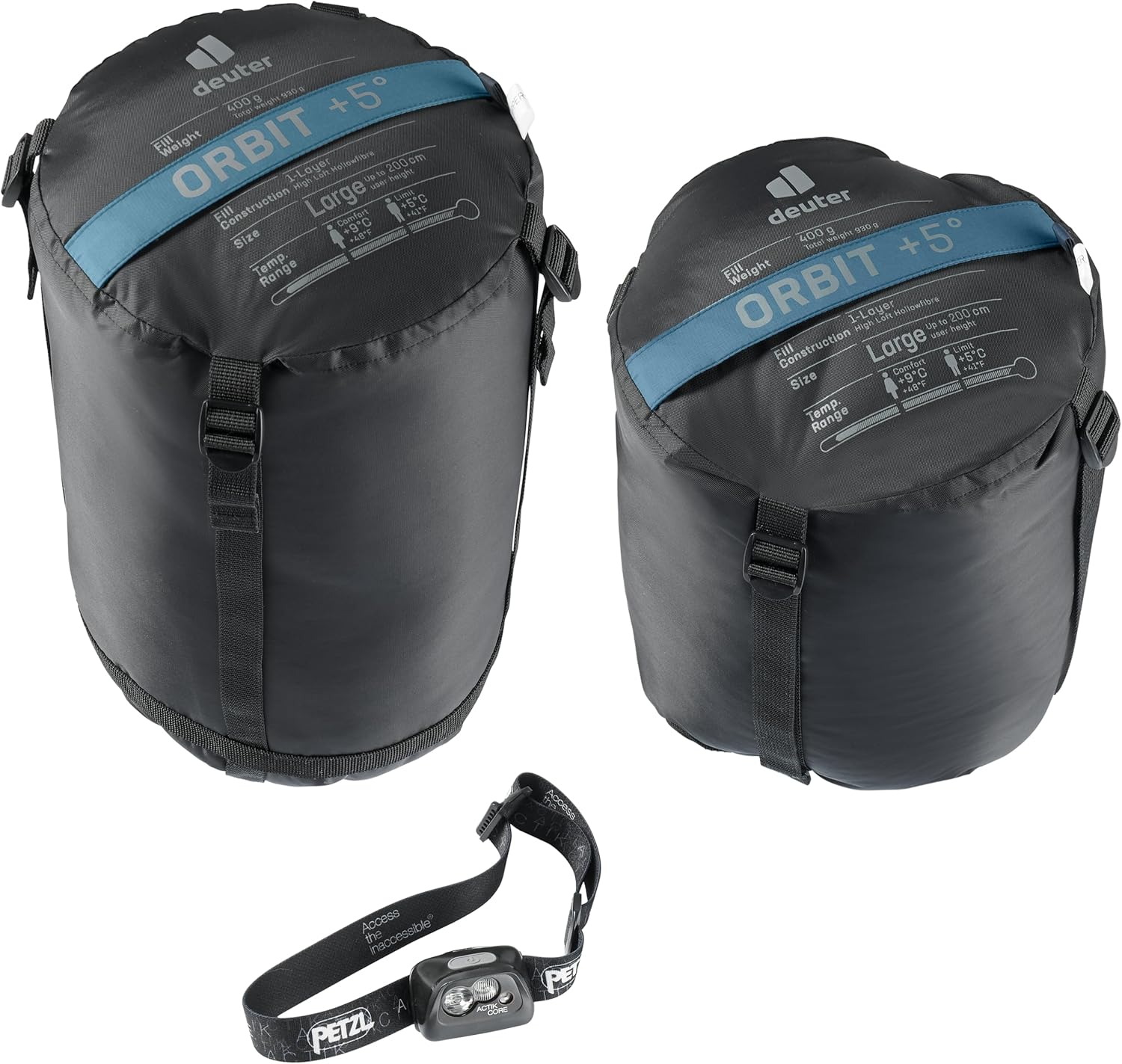 Deuter Orbit +5° EL Down Sleeping Bag for Camping, Men, Atlantic-Ink, One Size