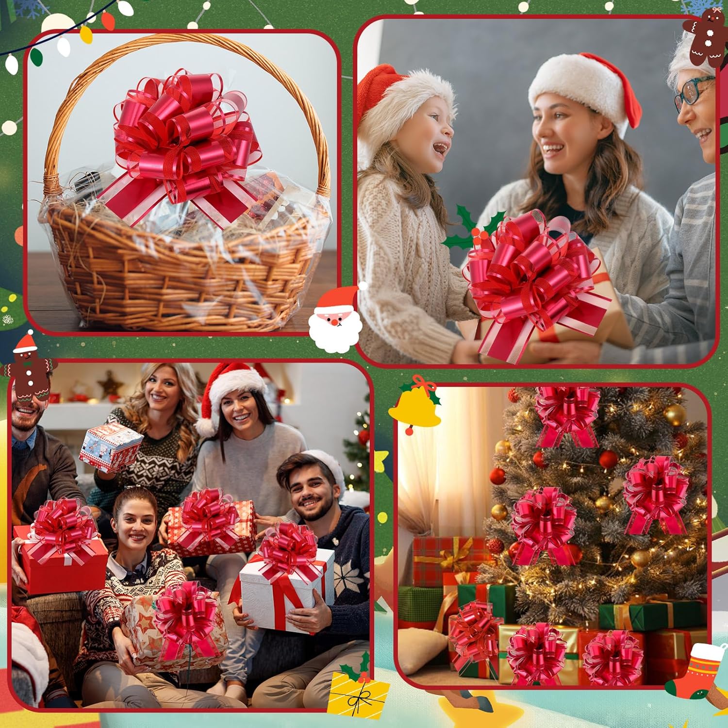 Poen 36 Pcs Valentine Day Pull Bows for Gift Wrapping 6 Inch Large Ribbon Gifts Baskets Bows for Holiday DIY Crafts Wedding Bouquet Holiday Birthday Anniversary Party Decoration(Classic,Red) - Image 7