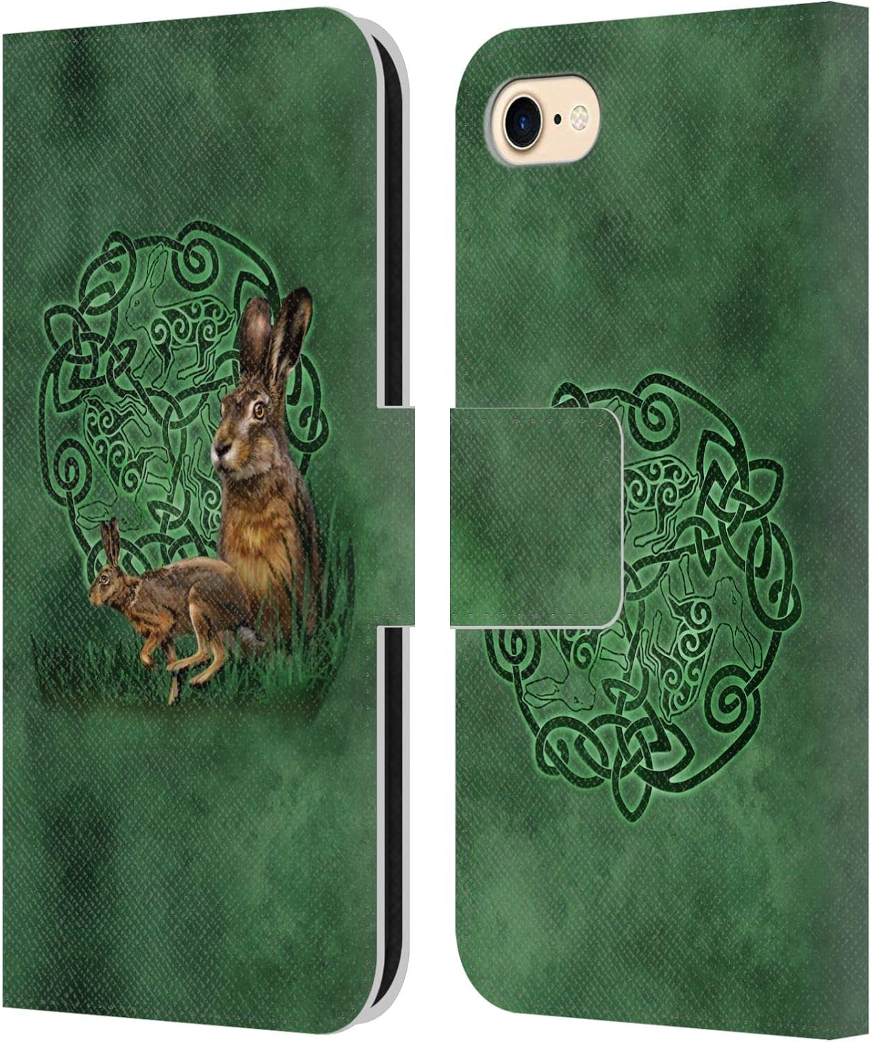 Head Case Designs Officially Licensed Brigid Ashwood Hare Celtic Wisdom 2 Leather Wallet Case Compatible with Apple iPhone 7/8 / SE 2020 & 2022
