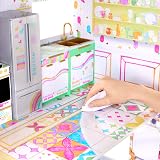 Rainbow High Color & Play 3-Story Doll House - Disegna Tutte le Pareti e i Pavimenti con Pennarelli Lavabili, il Set di Giochi in Legno Include Mobili e Accessori, Regalo Divertente. Età 4+ - 8