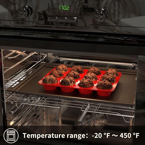 Miniatura 4 de SILIVO Juego de 5 piezas de bandejas para hornear de silicona - Juego de utensilios para hornear de silicona antiadherente con bandeja para pan,